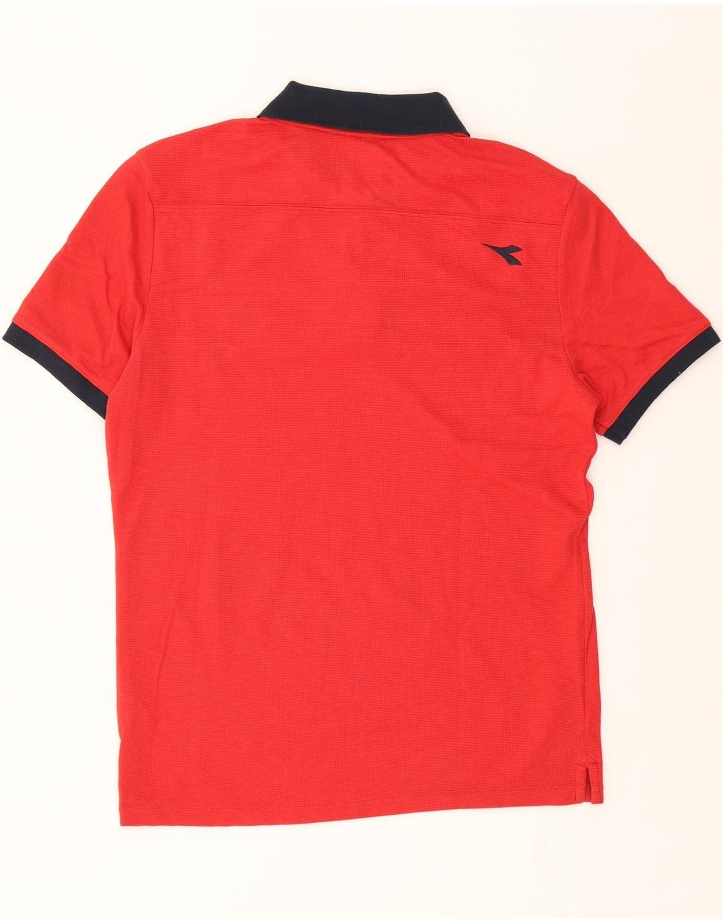 DIADORA Mens Graphic Polo Shirt Medium Red Cotton Vintage Diadora and Second-Hand Diadora from Messina Hembry