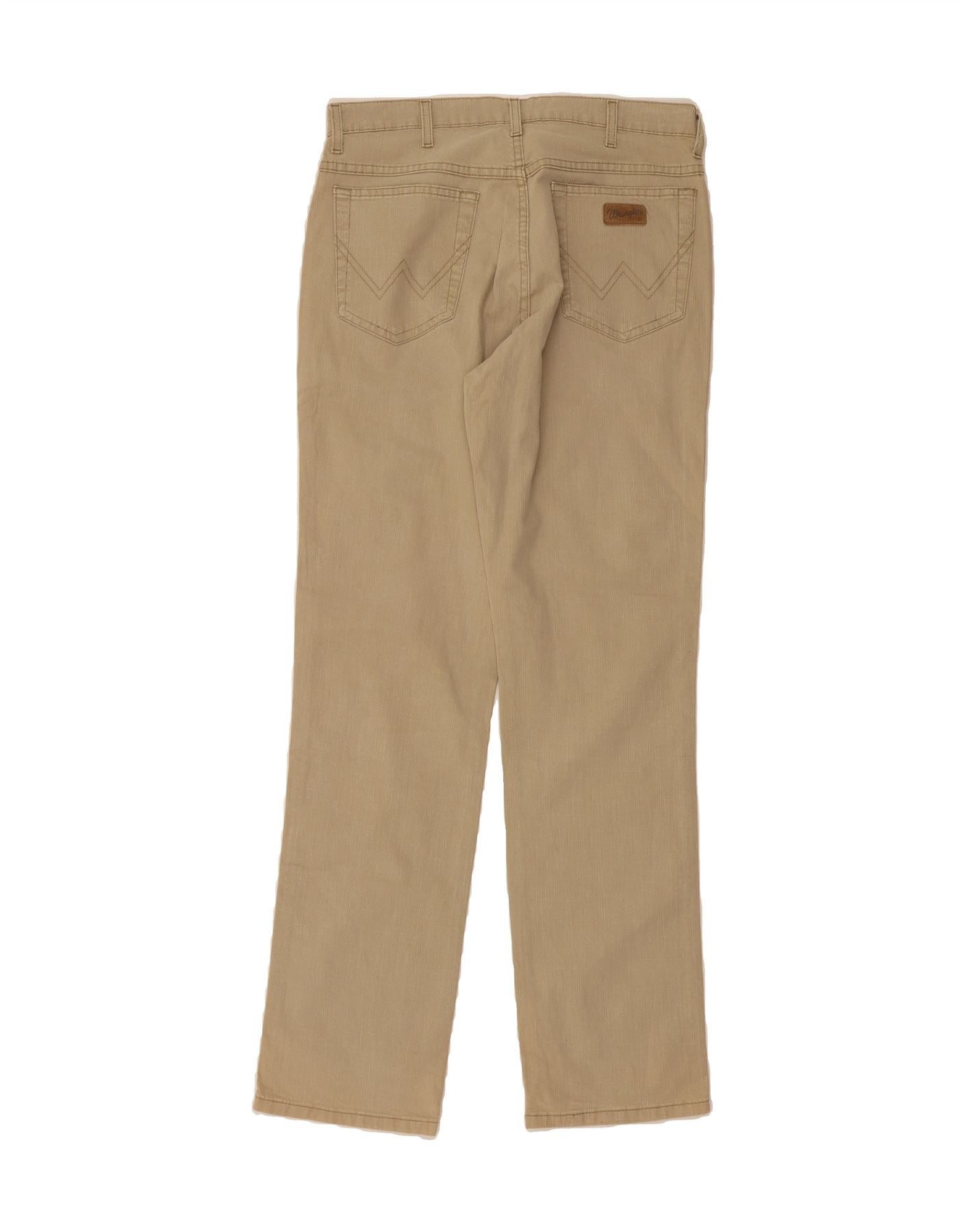 WRANGLER Mens Straight Casual Trousers W34 L34 Beige Cotton Vintage Wrangler and Second-Hand Wrangler from Messina Hembry