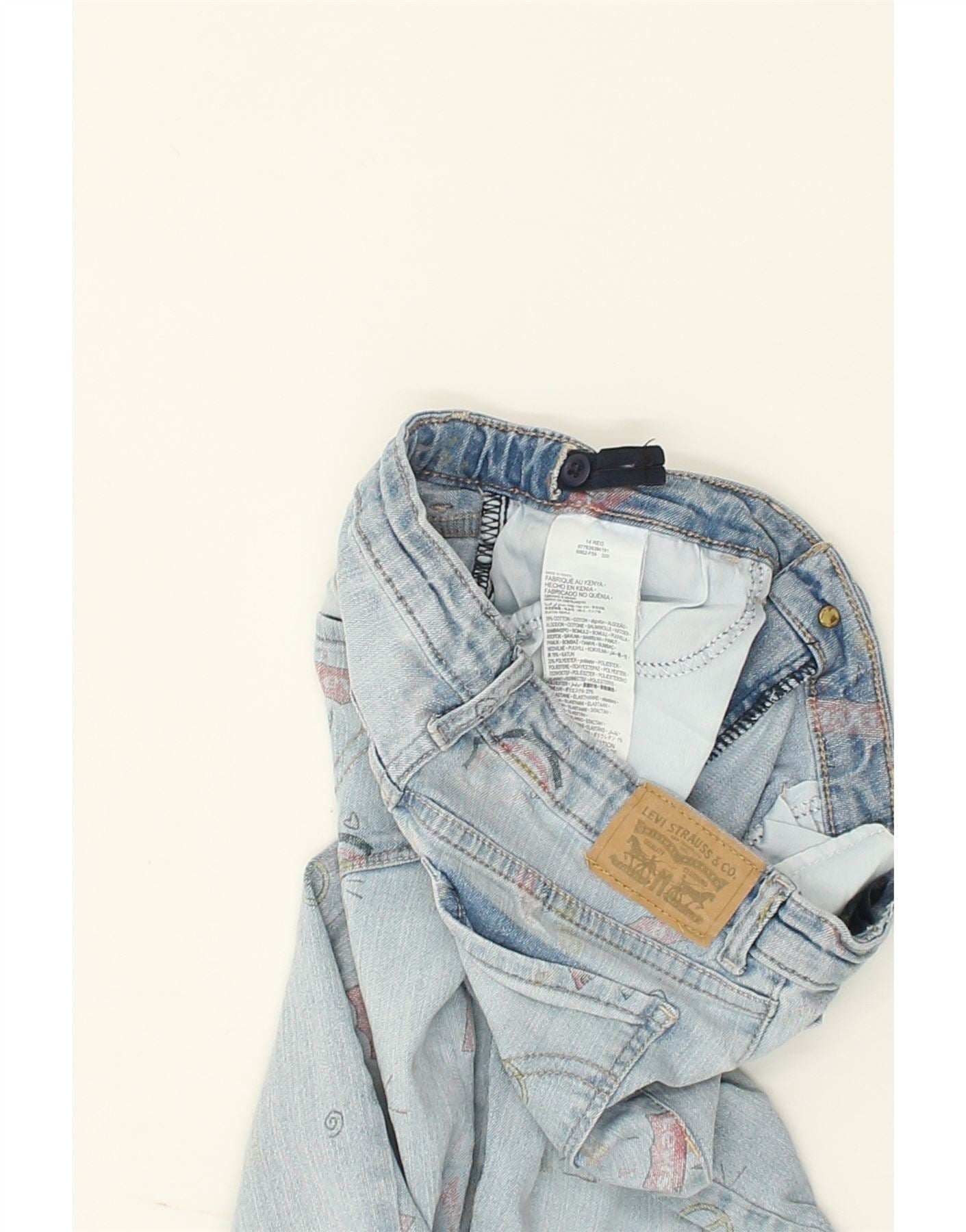 LEVI'S Girls Graphic Skinny Jeans 13-14 Years W26 L24  Blue Cotton | Vintage Levi's | Thrift | Second-Hand Levi's | Used Clothing | Messina Hembry