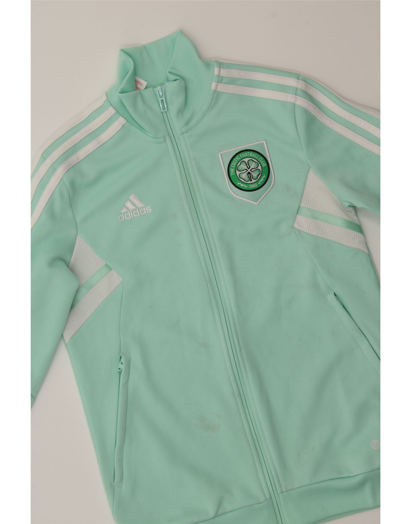 ADIDAS Boys Tracksuit Top Jacket 11-12 Years Turquoise Polyester Vintage Adidas and Second-Hand Adidas from Messina Hembry