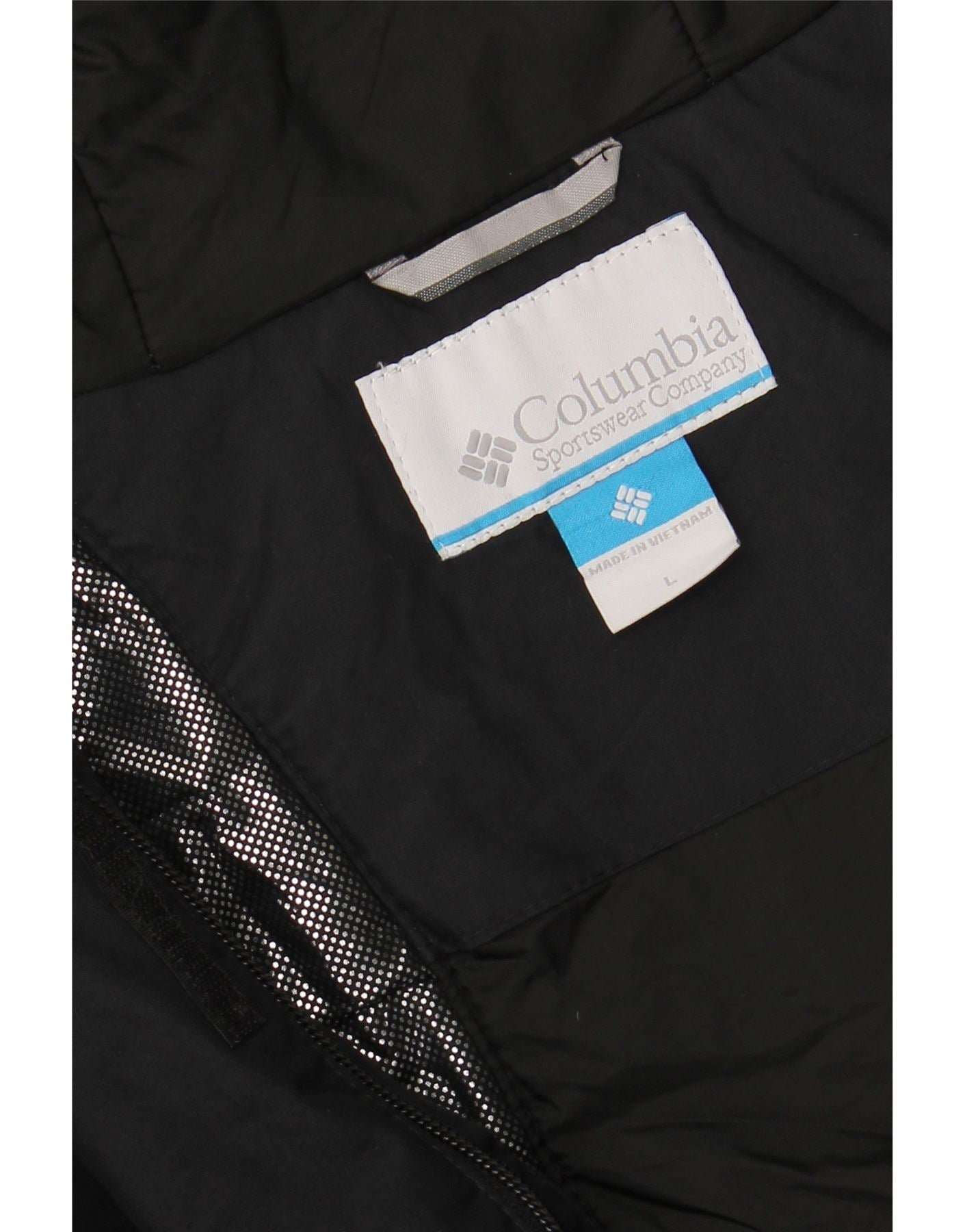 COLUMBIA Mens Omni-Tech Hooded Rain Jacket UK 40 Large Black Nylon Vintage Columbia and Second-Hand Columbia from Messina Hembry