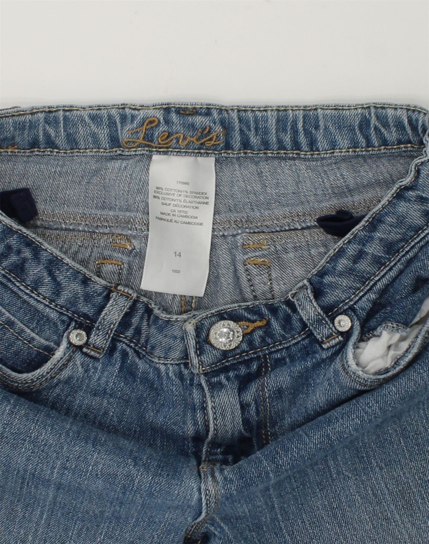 LEVI'S Girls Tapered Jeans 13-14 Years W26 L14 Blue Cotton | Vintage Levi's | Thrift | Second-Hand Levi's | Used Clothing | Messina Hembry