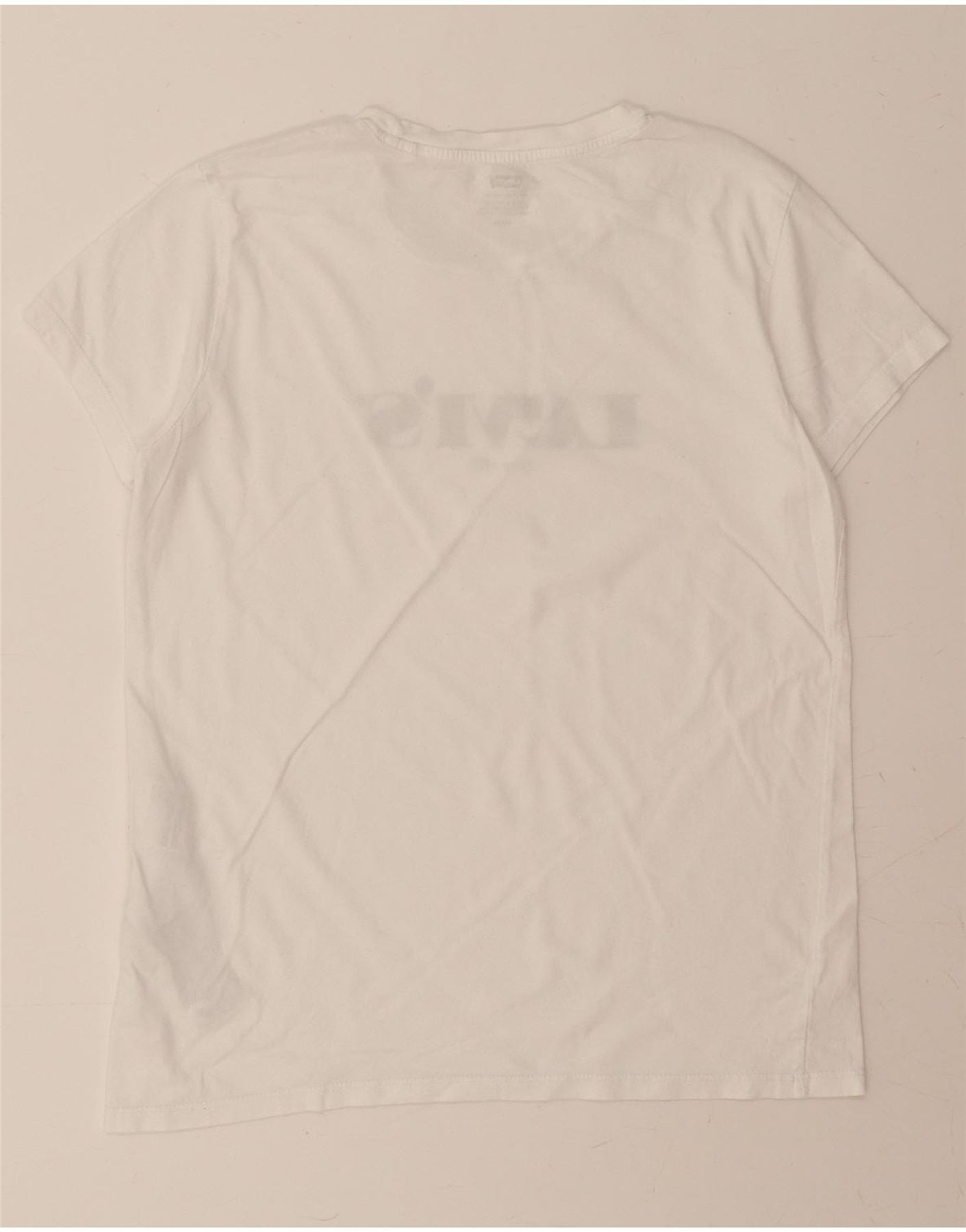 LEVI'S Womens Oversized Graphic T-Shirt Top UK 10 Small White Cotton Vintage Levi's and Second-Hand Levi's from Messina Hembry