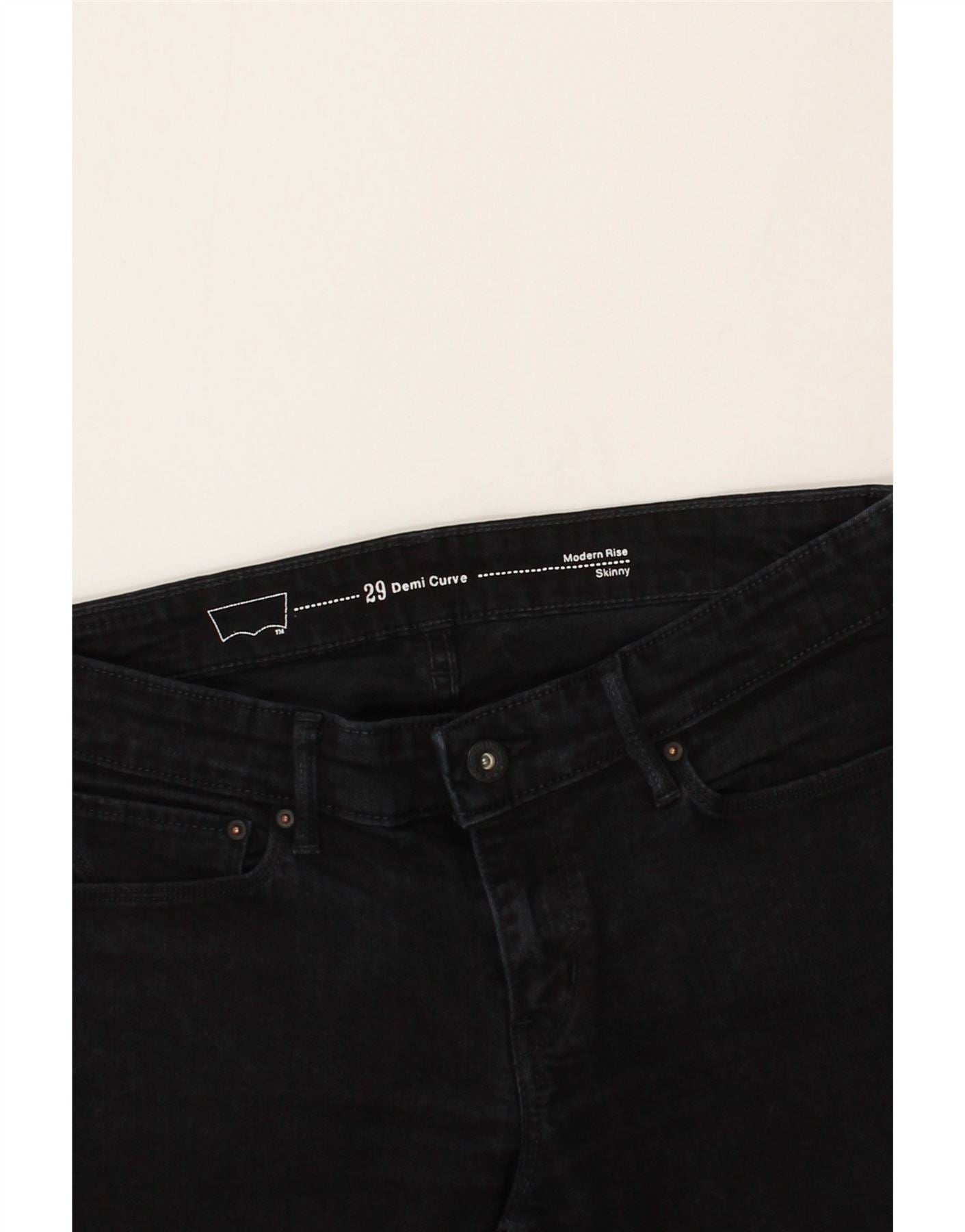 LEVI'S Womens Demi Curve Modern Rise Skinny Jeans W29 L29  Black Vintage Levi's and Second-Hand Levi's from Messina Hembry