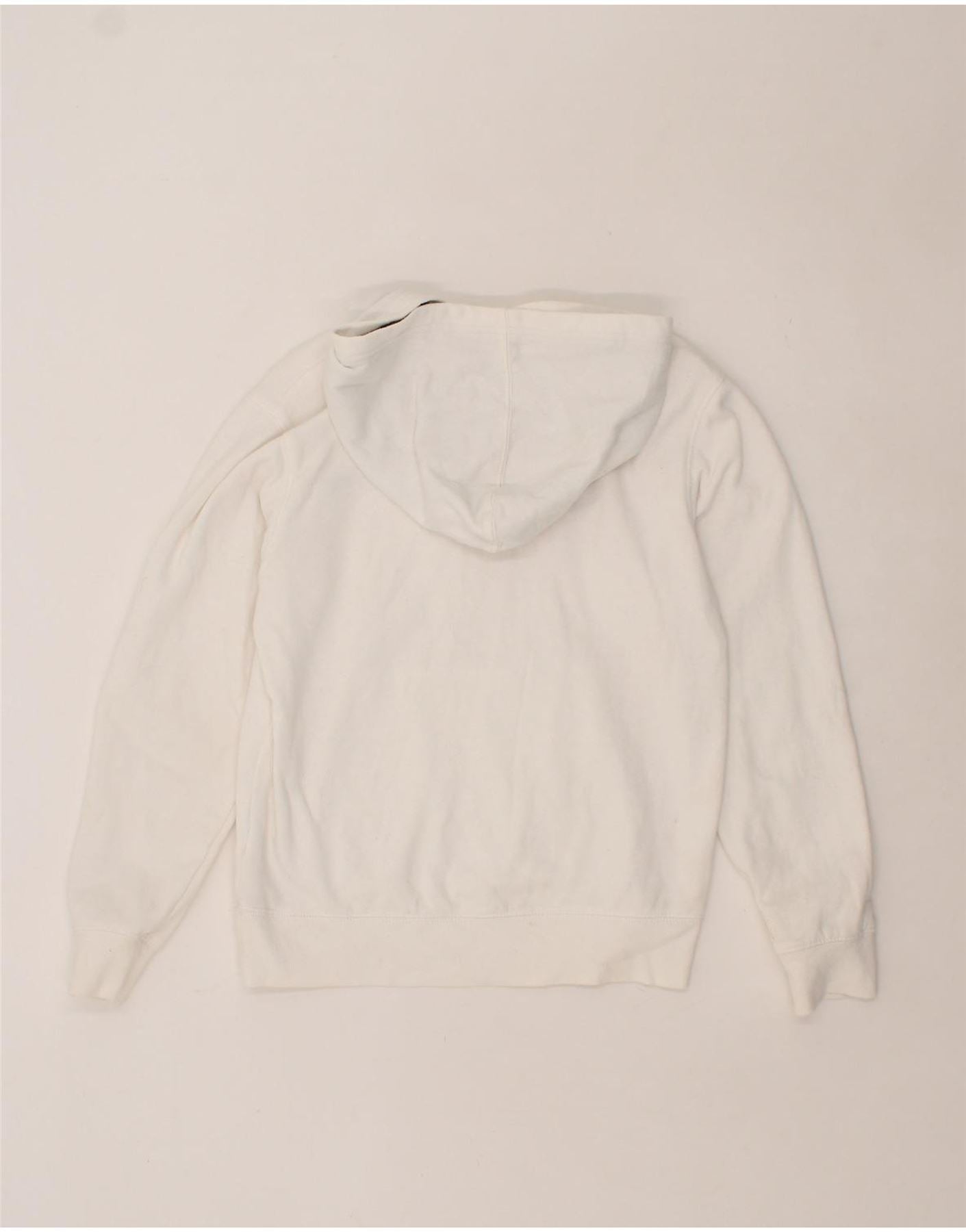 CHAMPION Womens Graphic Hoodie Jumper UK 14 Large White Cotton Vintage Champion and Second-Hand Champion from Messina Hembry