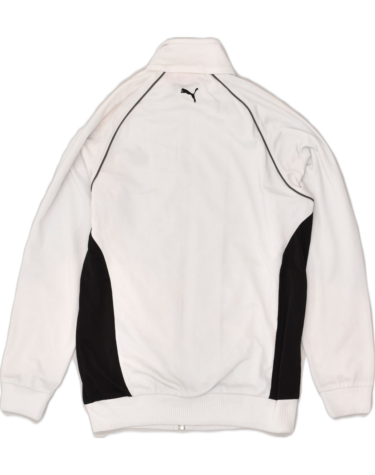 PUMA Boys Tracksuit Top Jacket 9-10 Years Medium White Polyester | Vintage Puma | Thrift | Second-Hand Puma | Used Clothing | Messina Hembry