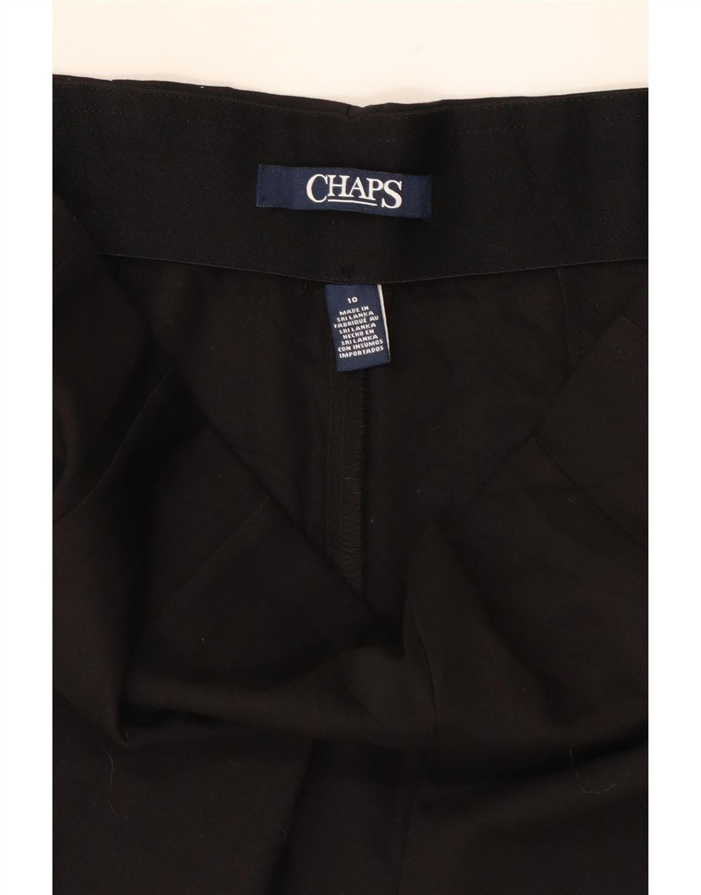 CHAPS Womens Straight Capri Trousers US 10 Large W32 L20 Black Cotton Vintage Chaps and Second-Hand Chaps from Messina Hembry