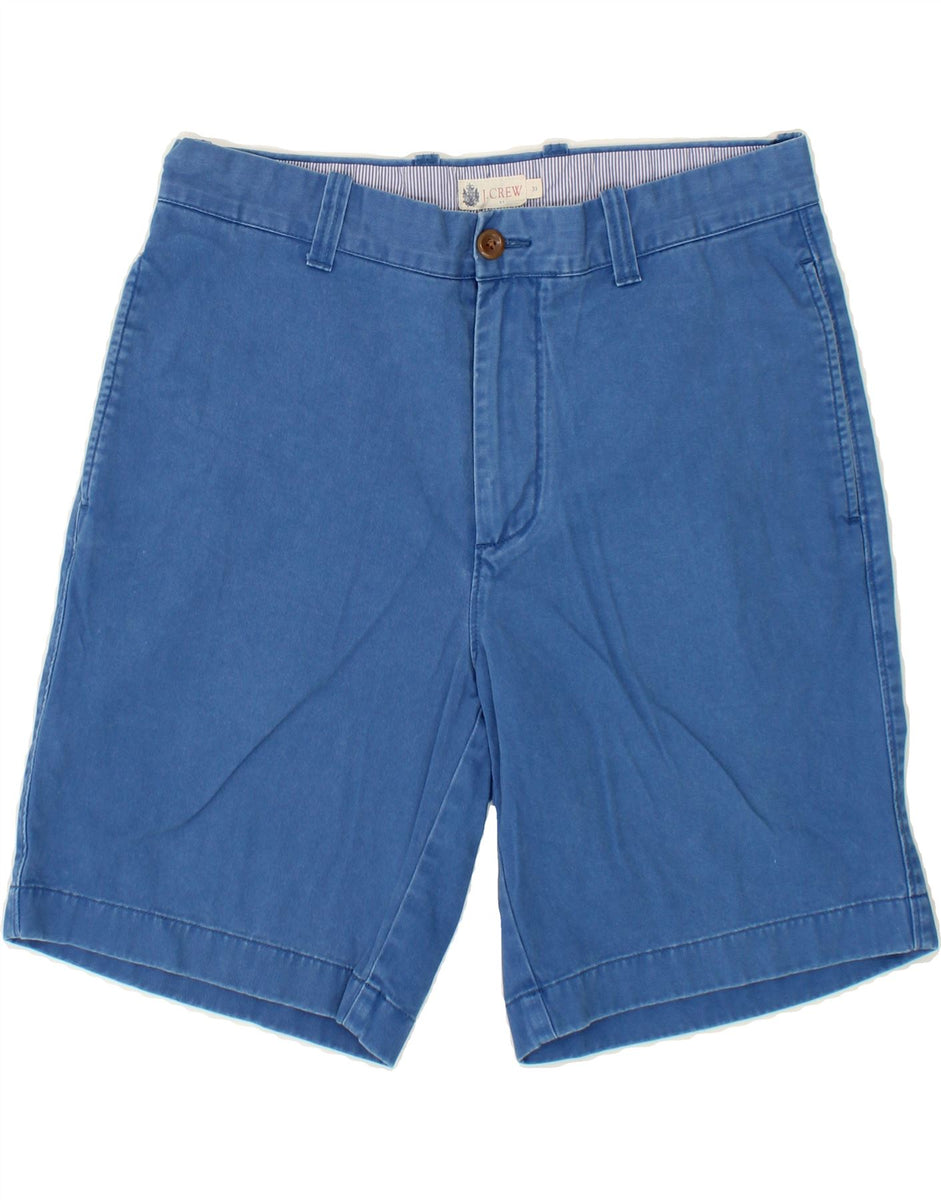 J. CREW Mens Chino Shorts W33 Medium Blue Cotton Vintage Second Hand Clothing Online Messina Hembry