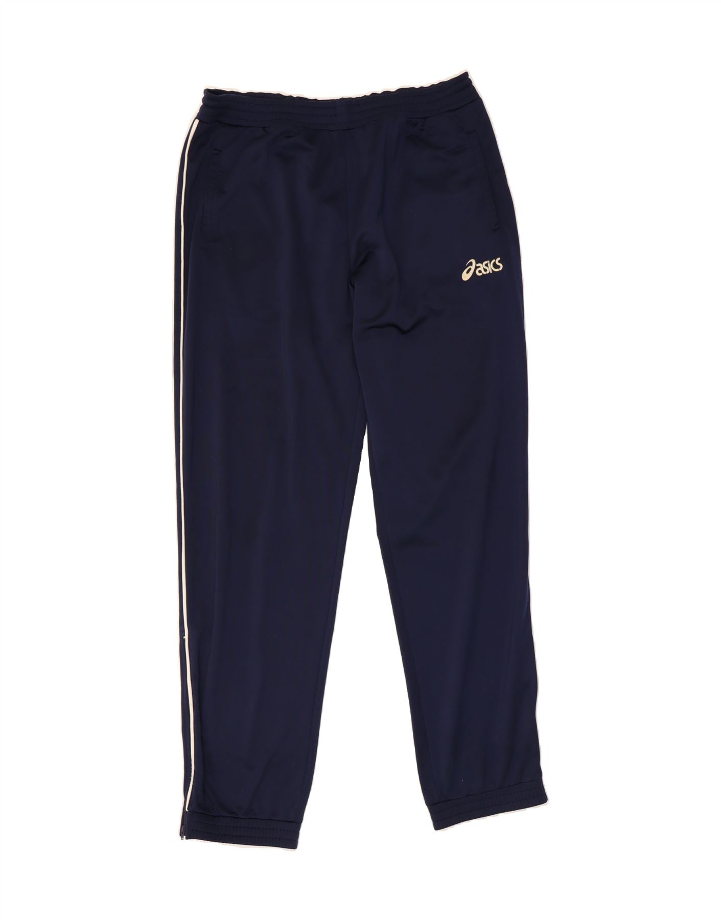 ASICS Mens Tracksuit Trousers Joggers Large Navy Blue Vintage Asics and Second-Hand Asics from Messina Hembry