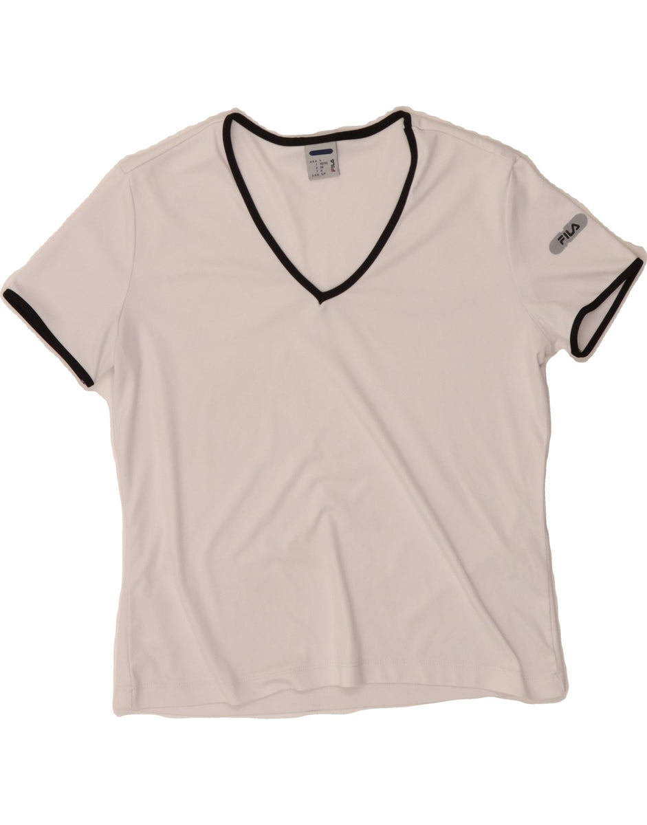 ■FILA■ Women's International Crop T-ShirtFS2RSF2172FHPK 11 FILA Womens Crop T-Shirt Top UK 10 Small White Polyester