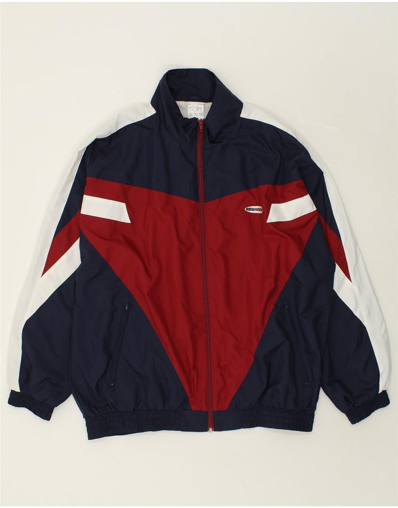 VINTAGE Mens Tracksuit Top Jacket Size 40 Medium Navy Blue Colourblock | Vintage Vintage | Thrift | Second-Hand Vintage | Used Clothing | Messina Hembry 