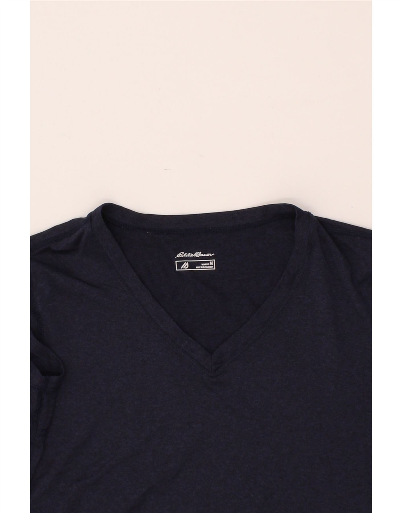 EDDIE BAUER Womens T-Shirt Top UK 12 Medium Navy Blue Polyester Vintage Eddie Bauer and Second-Hand Eddie Bauer from Messina Hembry