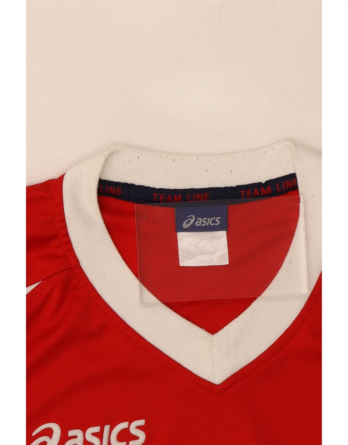 ASICS Mens T-Shirt Top Medium Red Polyester Vintage Asics and Second-Hand Asics from Messina Hembry