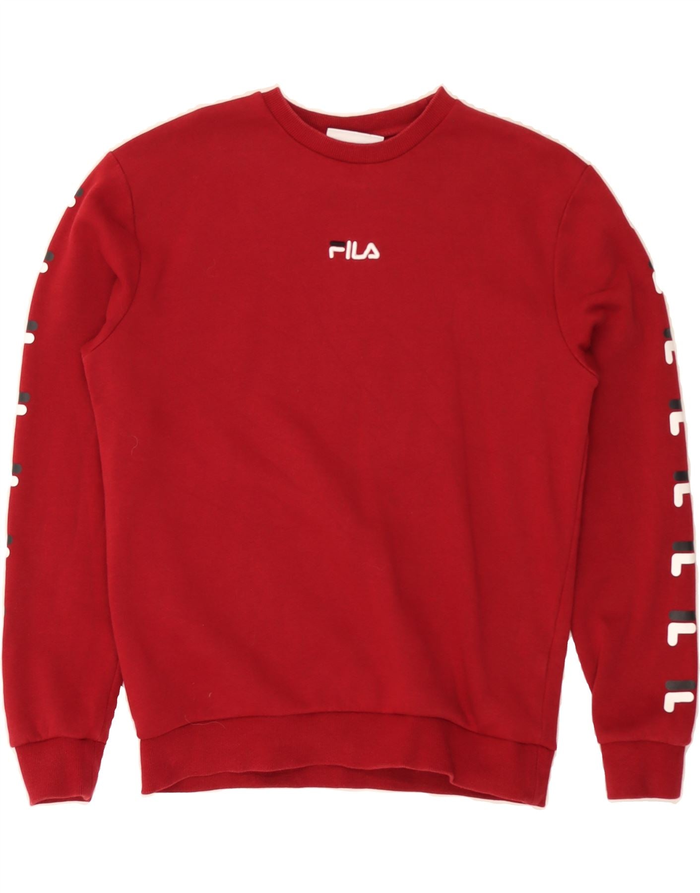 FILA Mens Graphic Sweatshirt Jumper Medium Red Cotton Vintage Fila and Second-Hand Fila from Messina Hembry