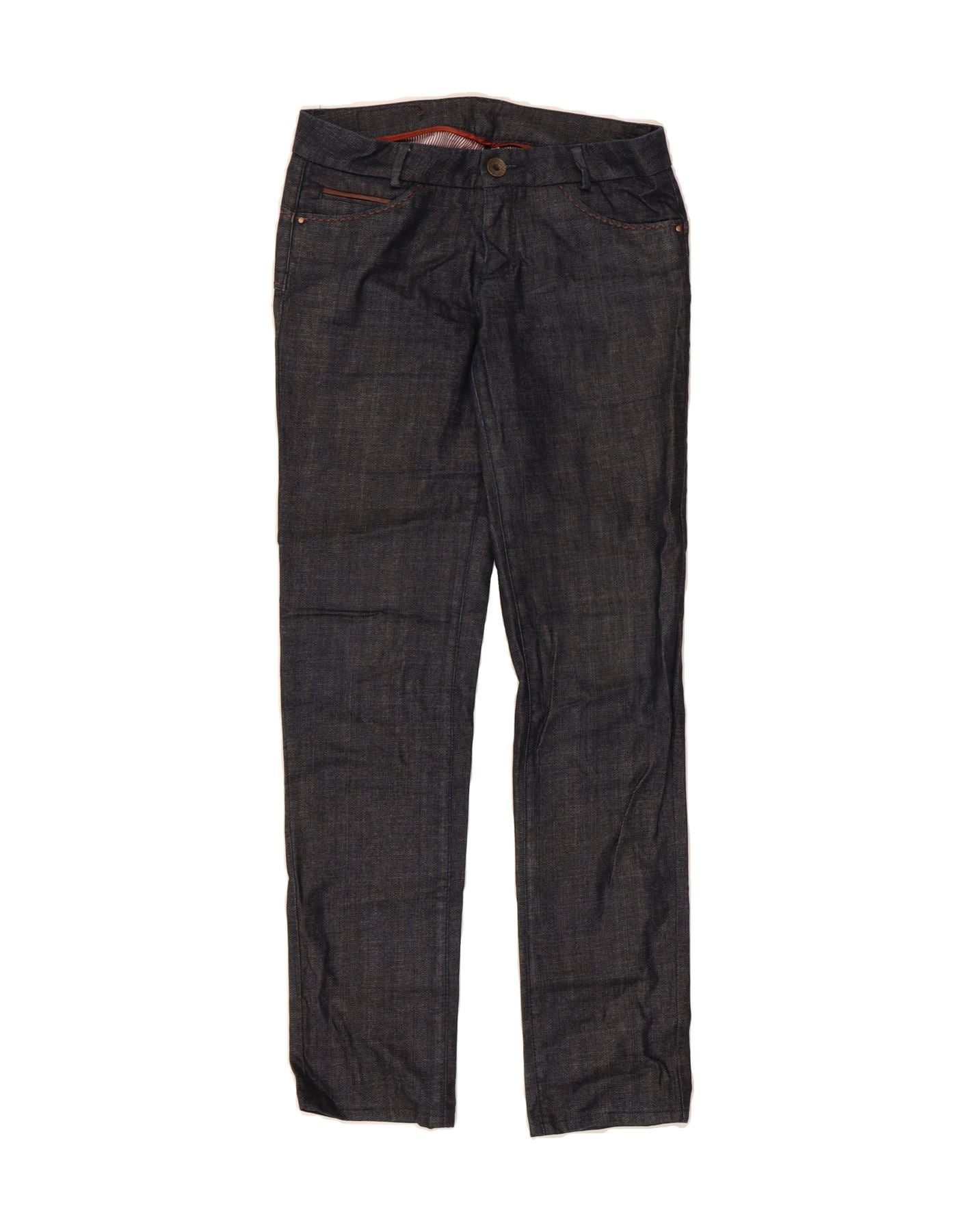 TRUSSARDI Womens Slim Jeans W26 L31 Navy Blue Cotton Vintage Trussardi and Second-Hand Trussardi from Messina Hembry
