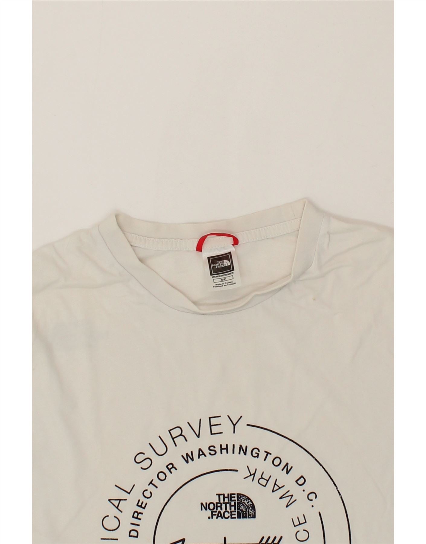 THE NORTH FACE Mens Graphic T-Shirt Top Small White Cotton Vintage The North Face and Second-Hand The North Face from Messina Hembry