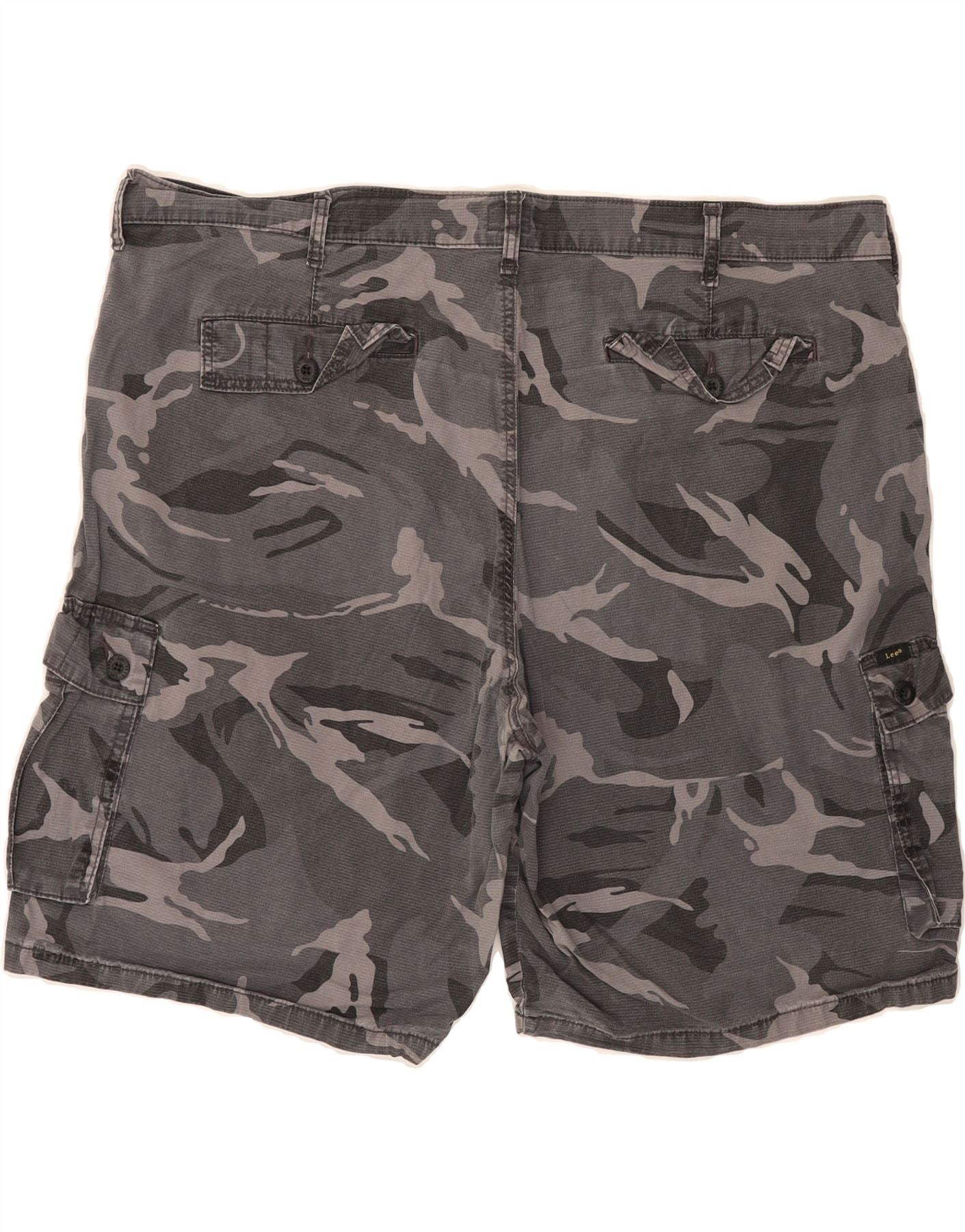 LEE Mens Cargo Shorts W46 3XL Grey Camouflage Cotton Vintage Lee and Second-Hand Lee from Messina Hembry