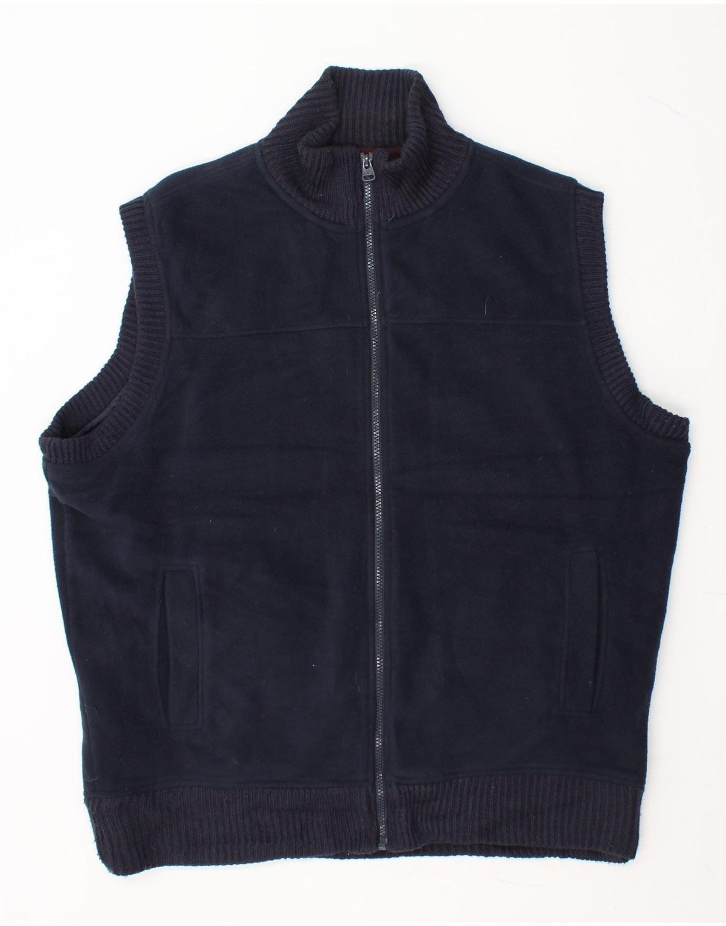JAMES PRINGLE Mens Fleece Gilet UK 40 Large Navy Blue Polyester Vintage James Pringle and Second-Hand James Pringle from Messina Hembry