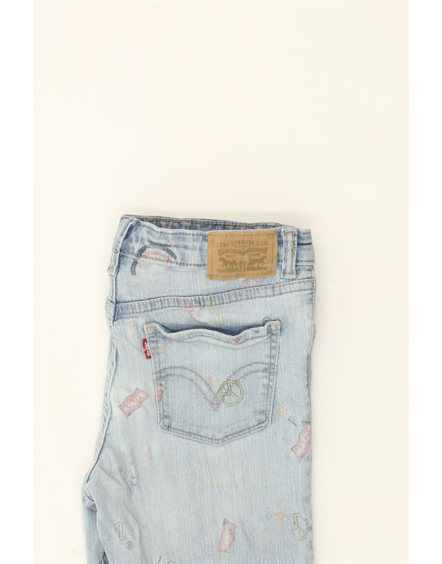 LEVI'S Girls Graphic Skinny Jeans 13-14 Years W26 L24  Blue Cotton | Vintage Levi's | Thrift | Second-Hand Levi's | Used Clothing | Messina Hembry