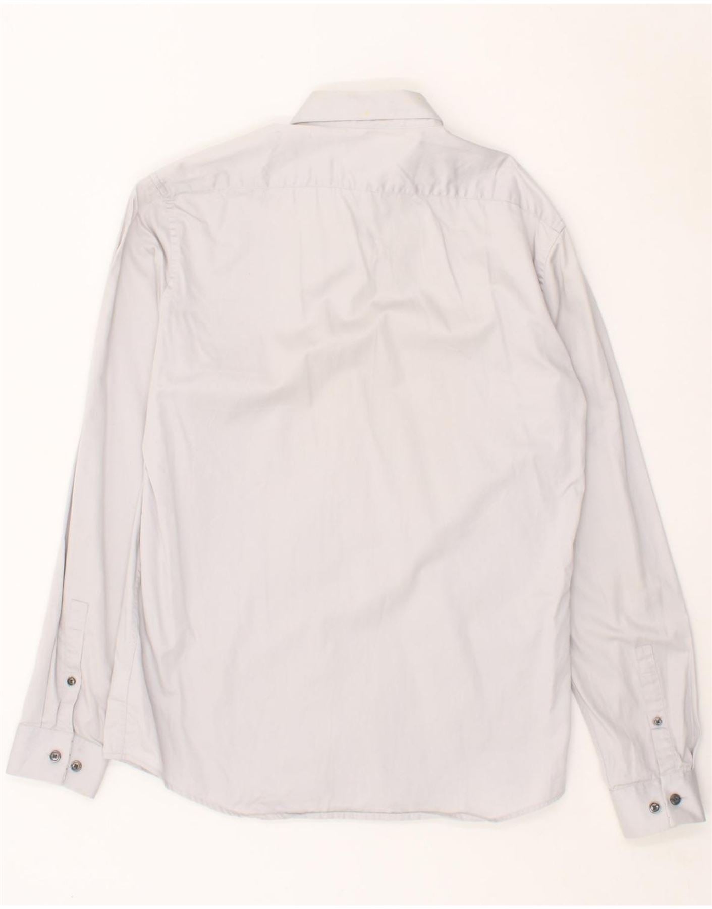JULES Mens Fitted Shirt Large White Cotton Vintage Jules and Second-Hand Jules from Messina Hembry