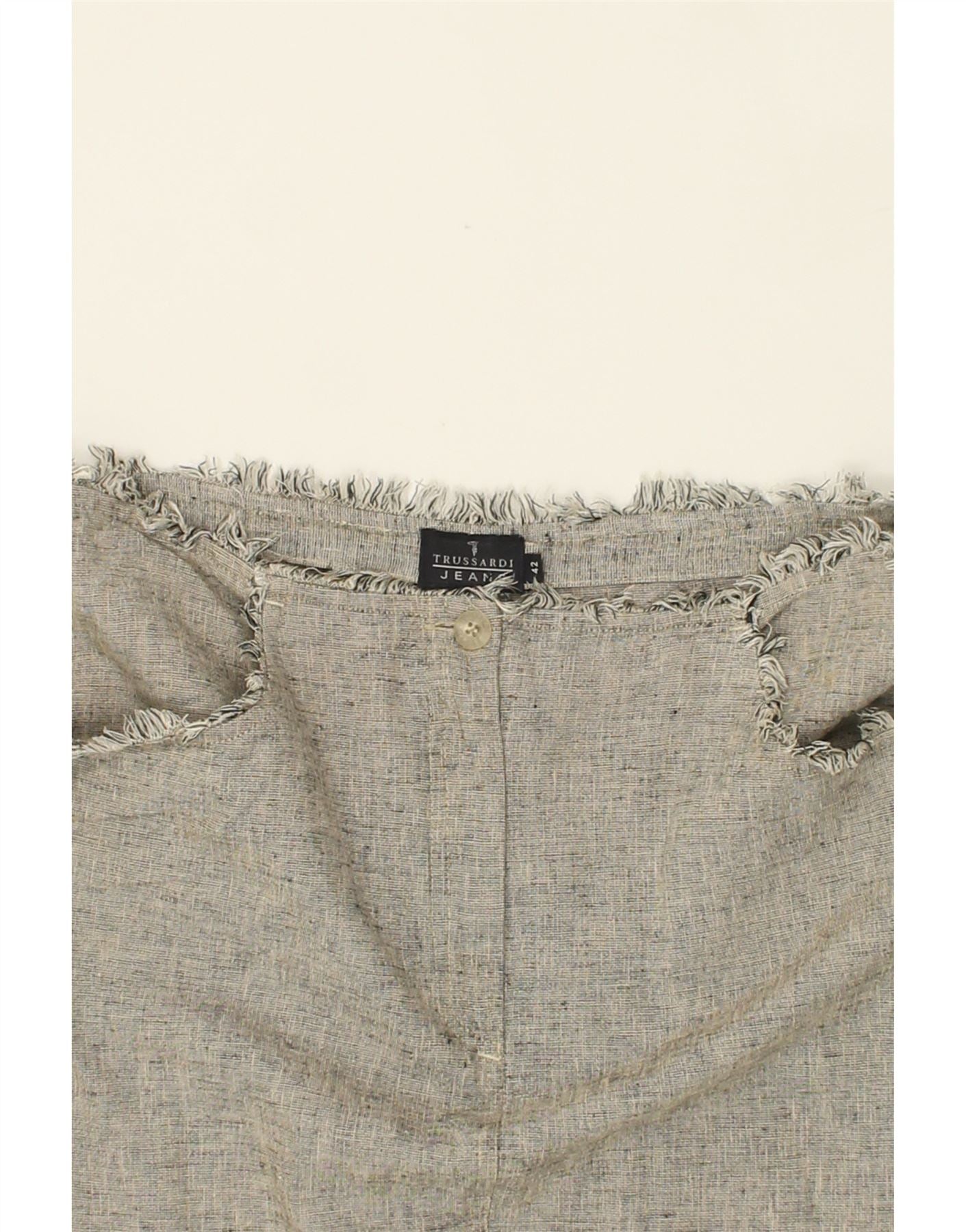 TRUSSARDI Womens Straight Skirt IT 42 Medium W30  Grey Flecked Vintage Trussardi and Second-Hand Trussardi from Messina Hembry