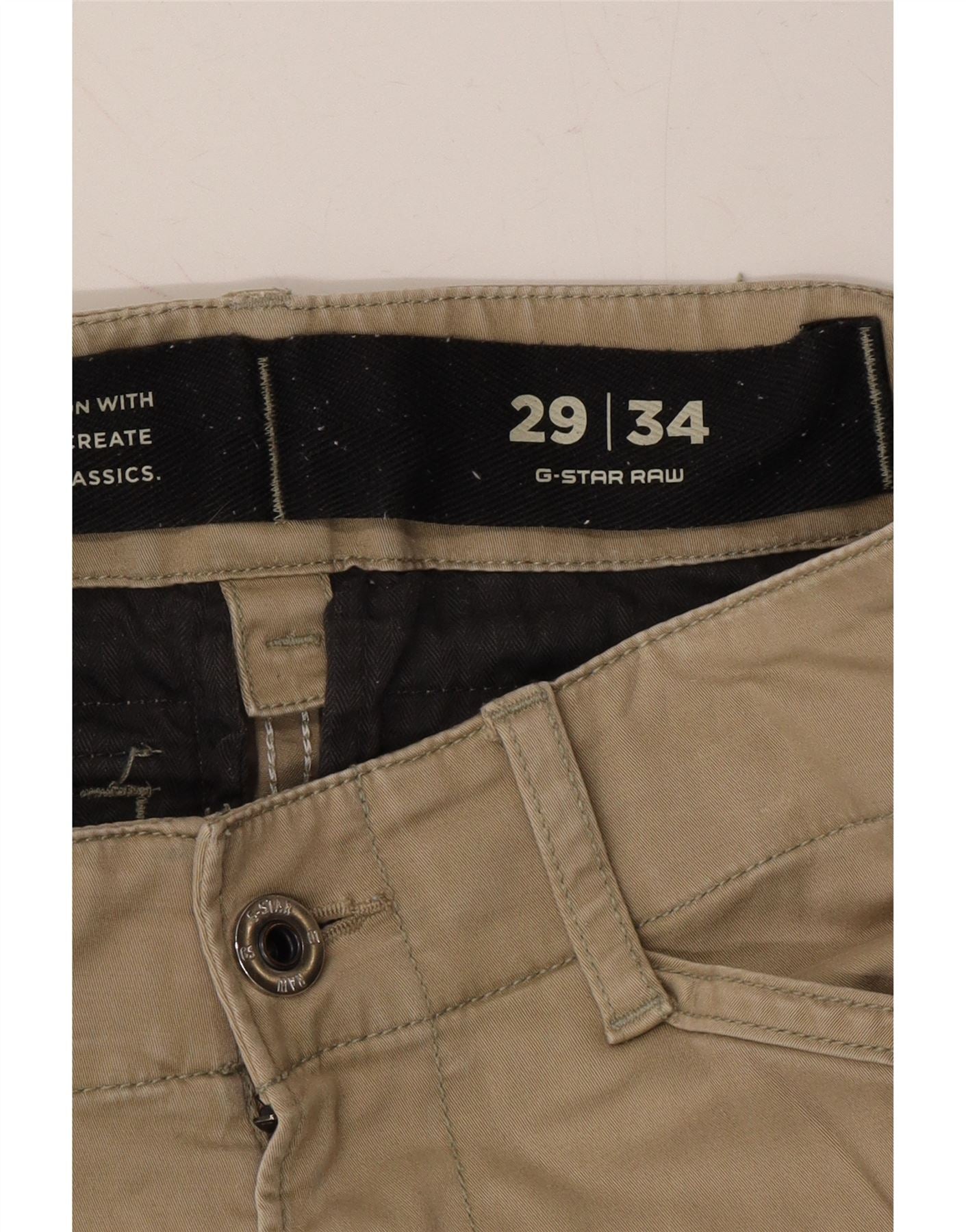 G-STAR Mens Slim Cargo Trousers W29 L34 Beige Vintage G-Star and Second-Hand G-Star from Messina Hembry