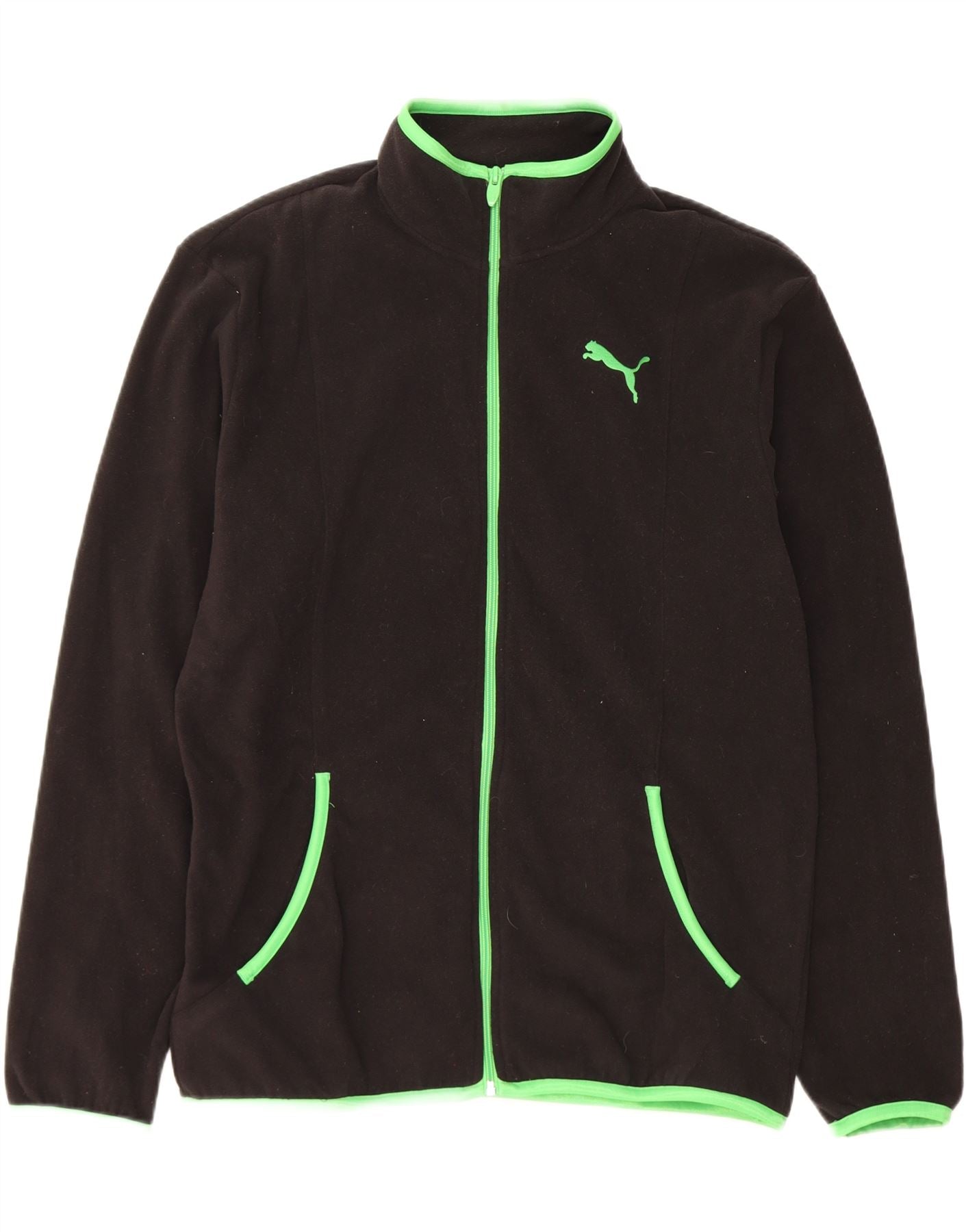 PUMA Mens Fleece Jacket UK 40 Large Black Vintage Puma and Second-Hand Puma from Messina Hembry