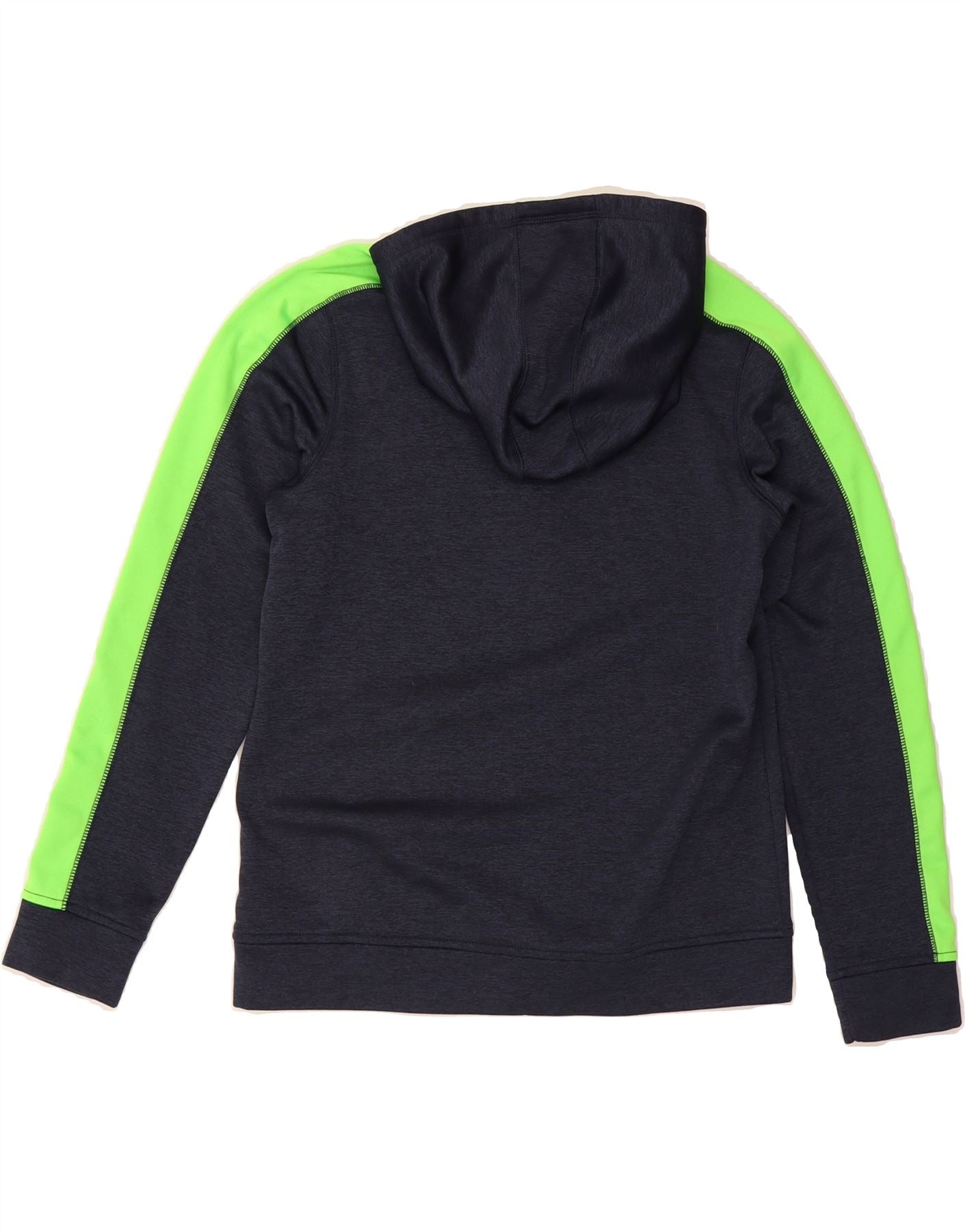 ADIDAS Boys Zip Hoodie Sweater 14-15 Years Large Navy Blue Colourblock Vintage Adidas and Second-Hand Adidas from Messina Hembry