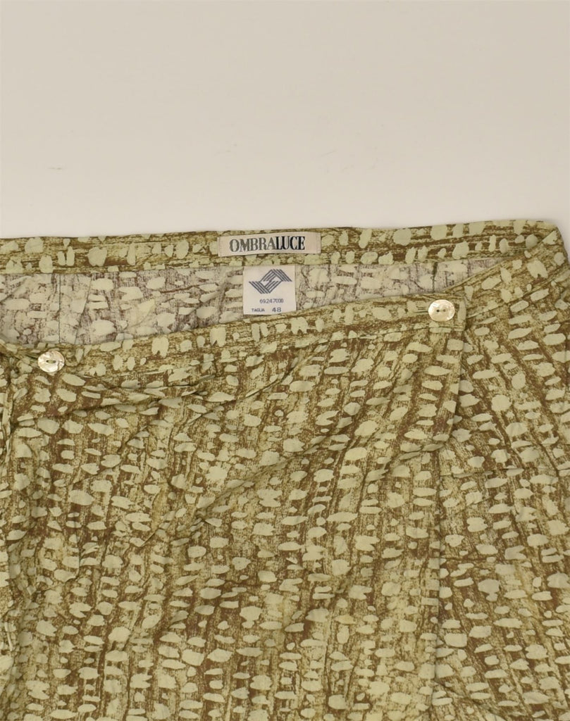 OMBRALUCE Womens Wrap Skirt IT 48 XL W32 Khaki Animal Print | Vintage Ombraluce | Thrift | Second-Hand Ombraluce | Used Clothing | Messina Hembry 