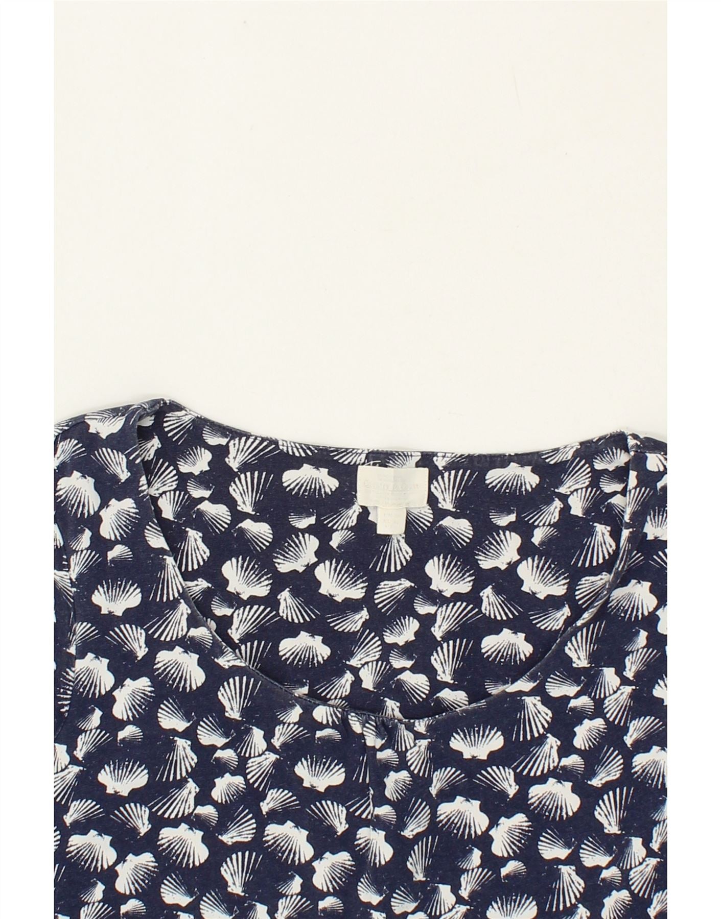 VINTAGE Womens Abstract Pattern Basic Dress UK 12 Medium  Navy Blue Cotton Vintage Vintage and Second-Hand Vintage from Messina Hembry