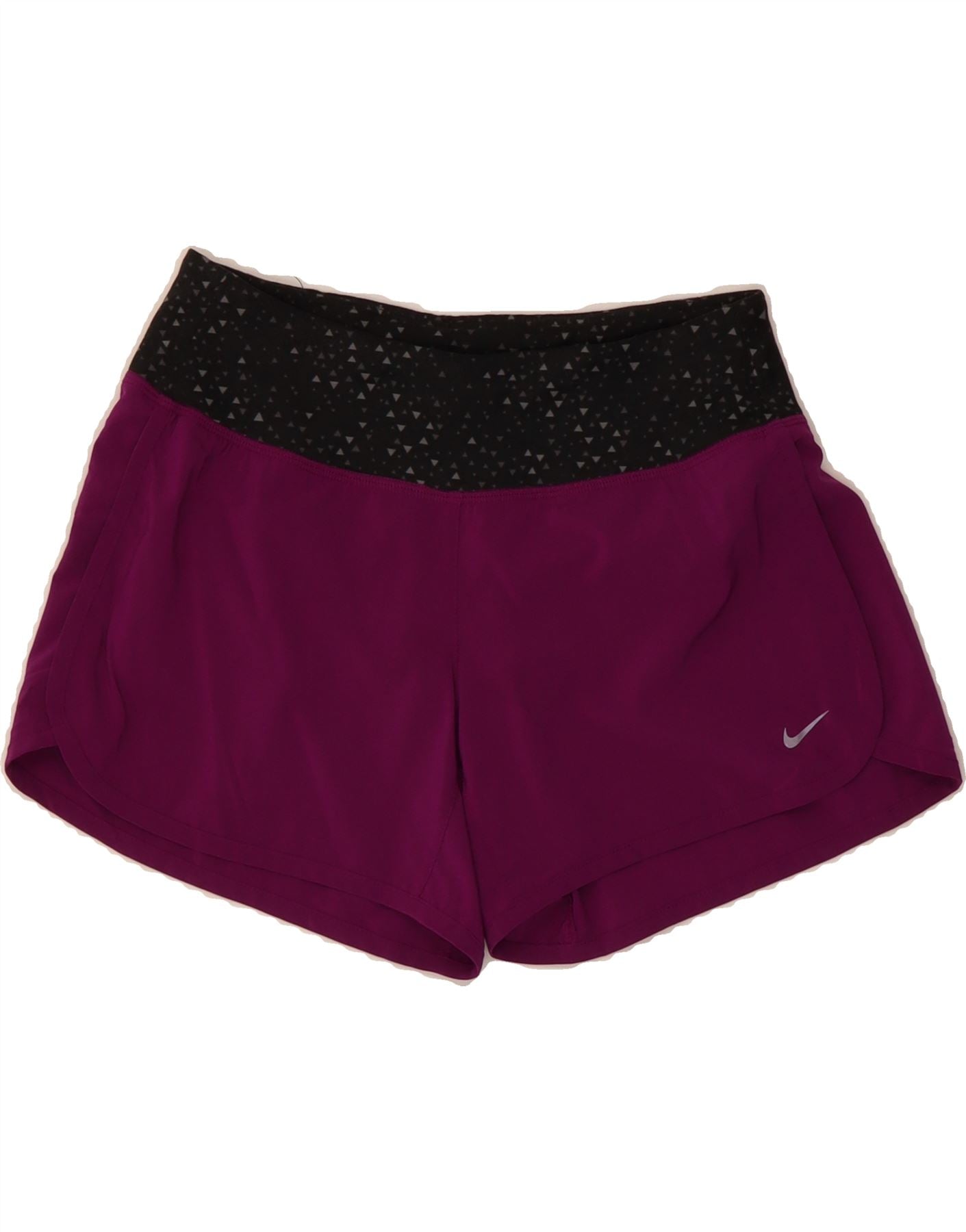NIKE Womens Dri Fit Sport Shorts UK 6 XS  Purple Colourblock Spandex Vintage Nike and Second-Hand Nike from Messina Hembry