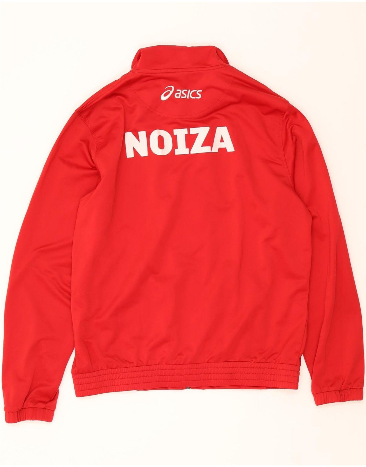 ASICS Mens Graphic Tracksuit Top Jacket Medium Red Polyester Vintage Asics and Second-Hand Asics from Messina Hembry