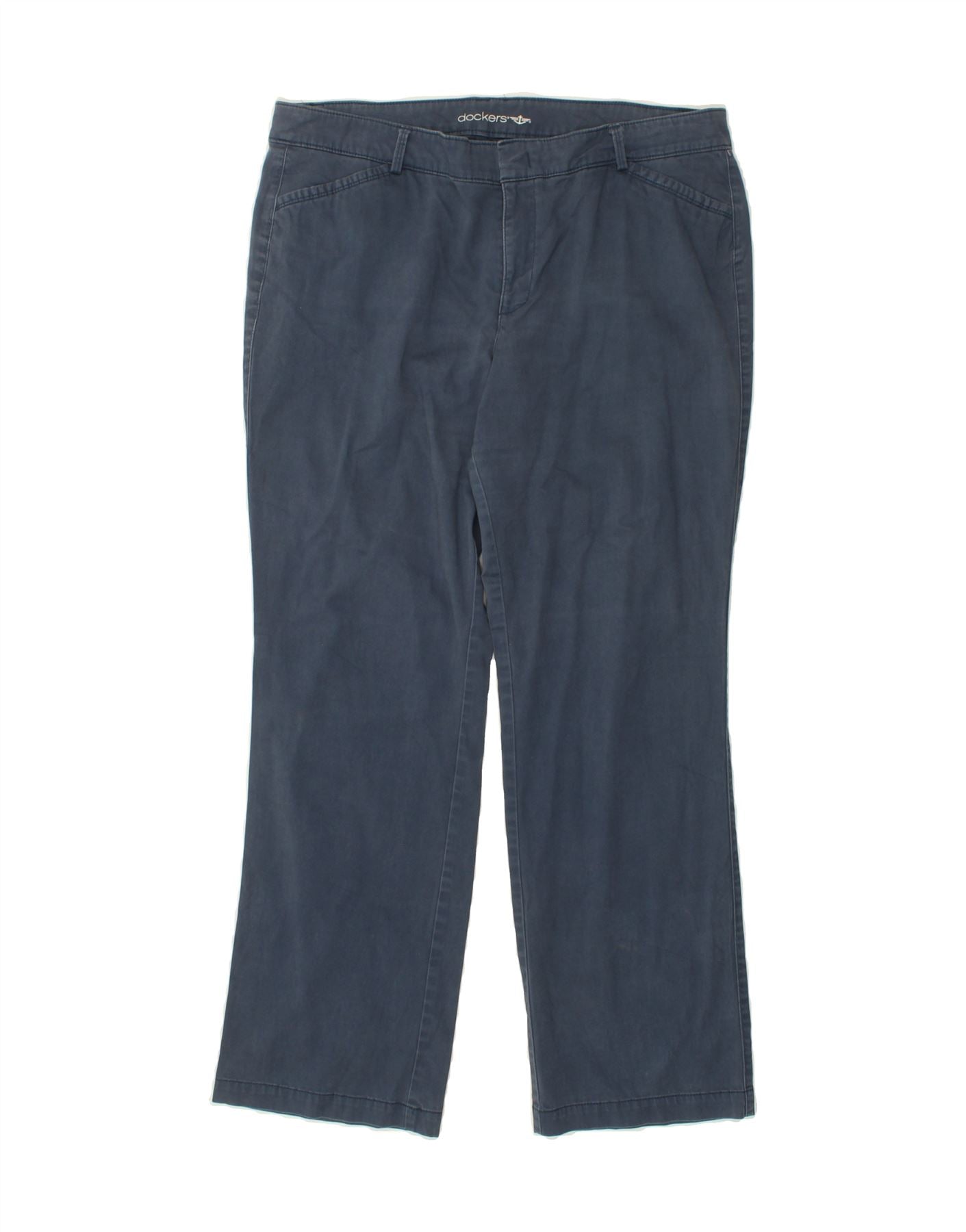 DOCKERS Womens Straight Casual Trousers US 16 2XL W36 L30  Navy Blue Vintage Dockers and Second-Hand Dockers from Messina Hembry
