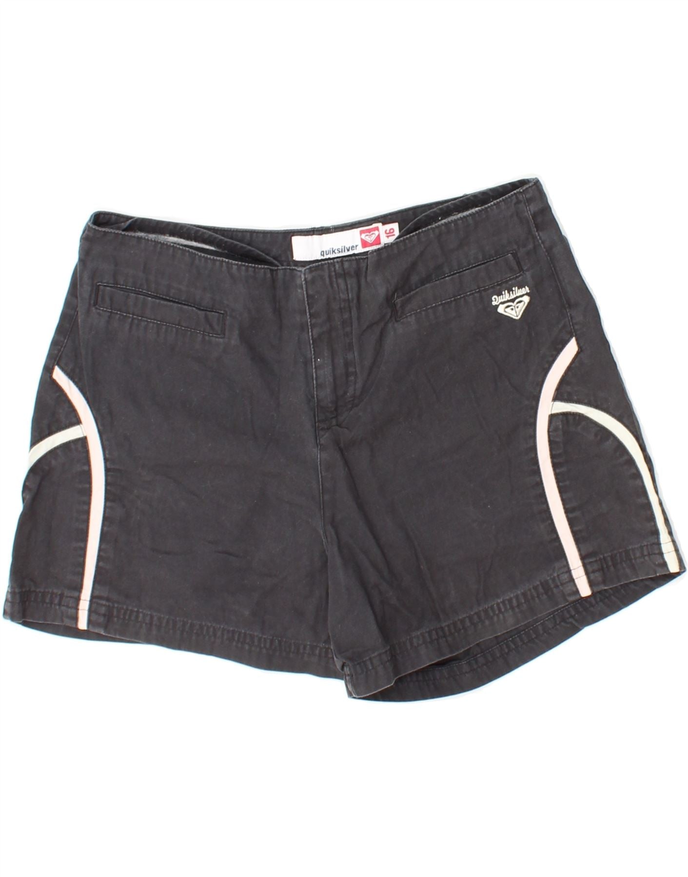 QUIKSILVER Girls Casual Shorts 15-16 Years W28 Black Vintage Quiksilver and Second-Hand Quiksilver from Messina Hembry