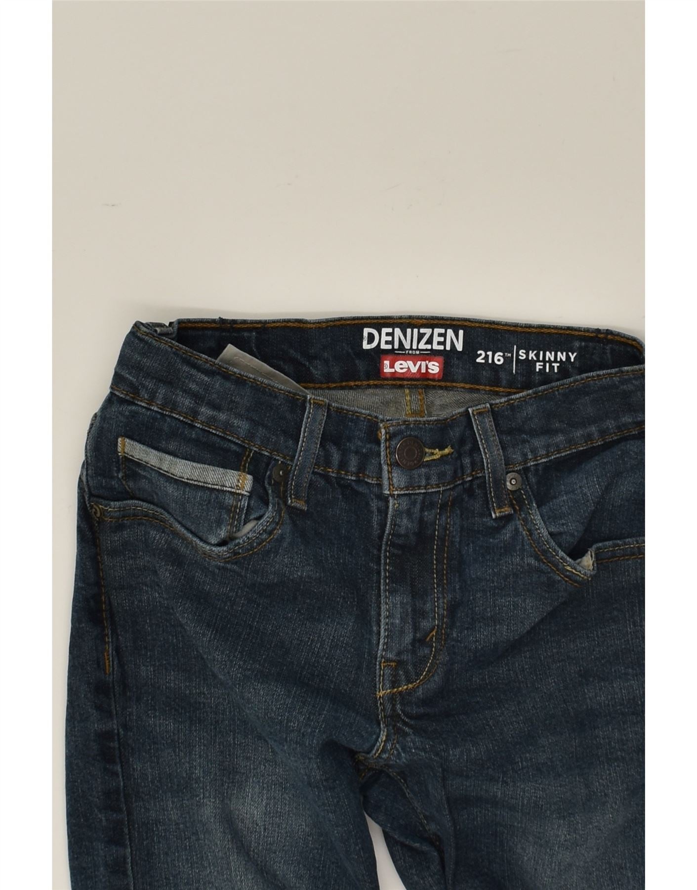 DENIZEN BY LEVI'S Boys 216 Skinny Jeans 11-12 Years W26 L26 Navy Blue | Vintage Denizen By Levi's | Thrift | Second-Hand Denizen By Levi's | Used Clothing | Messina Hembry