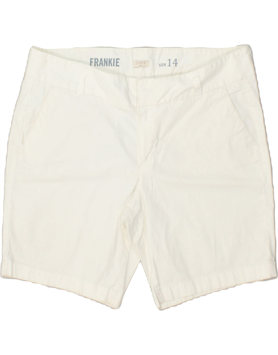 J. CREW Womens Frankie Chino Shorts US 14 XL W34 White Cotton Vintage Second Hand Clothing Online Messina Hembry