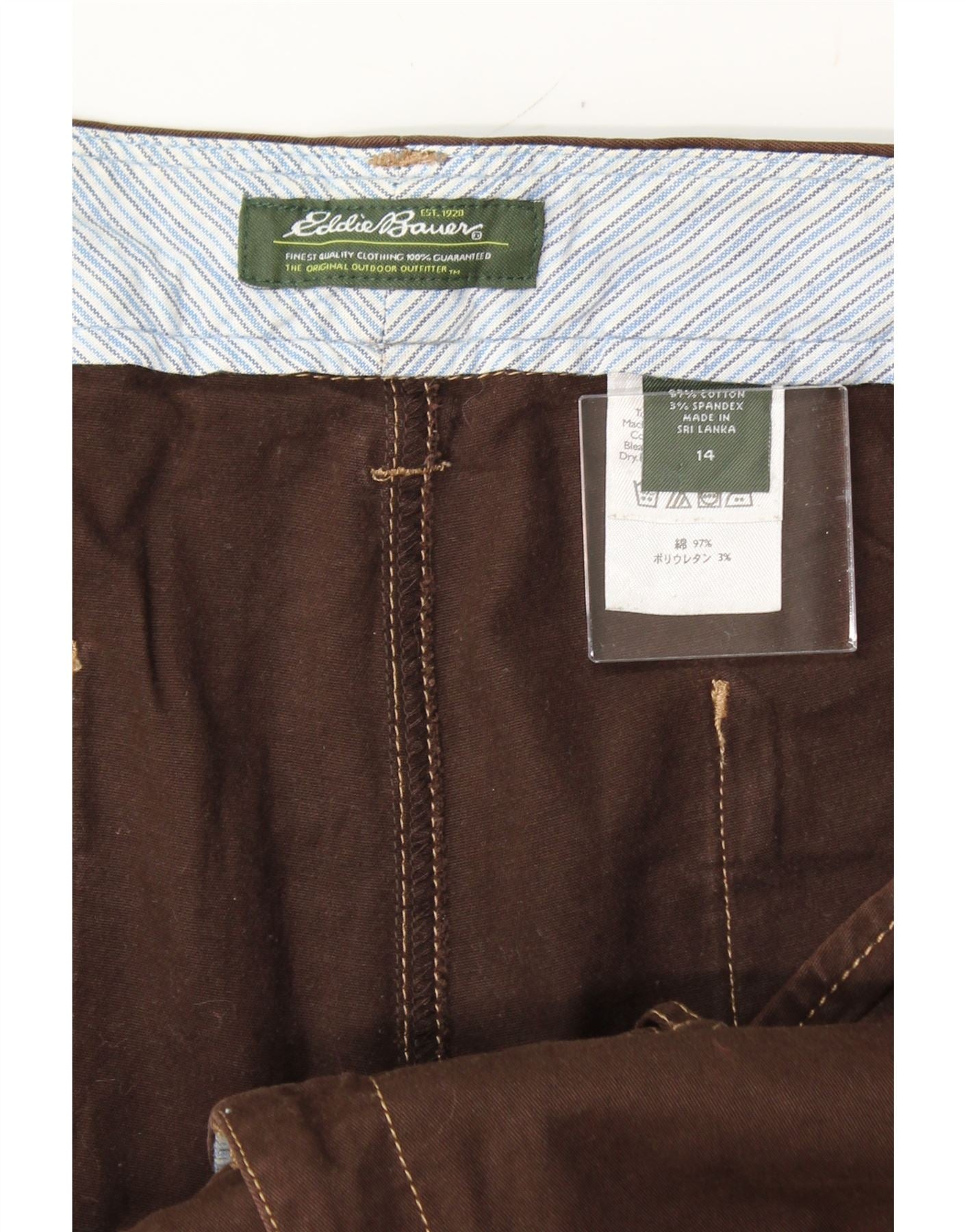 EDDIE BAUER Womens Bermuda Shorts US 14 XL W36 L20 Brown Cotton Vintage Eddie Bauer and Second-Hand Eddie Bauer from Messina Hembry