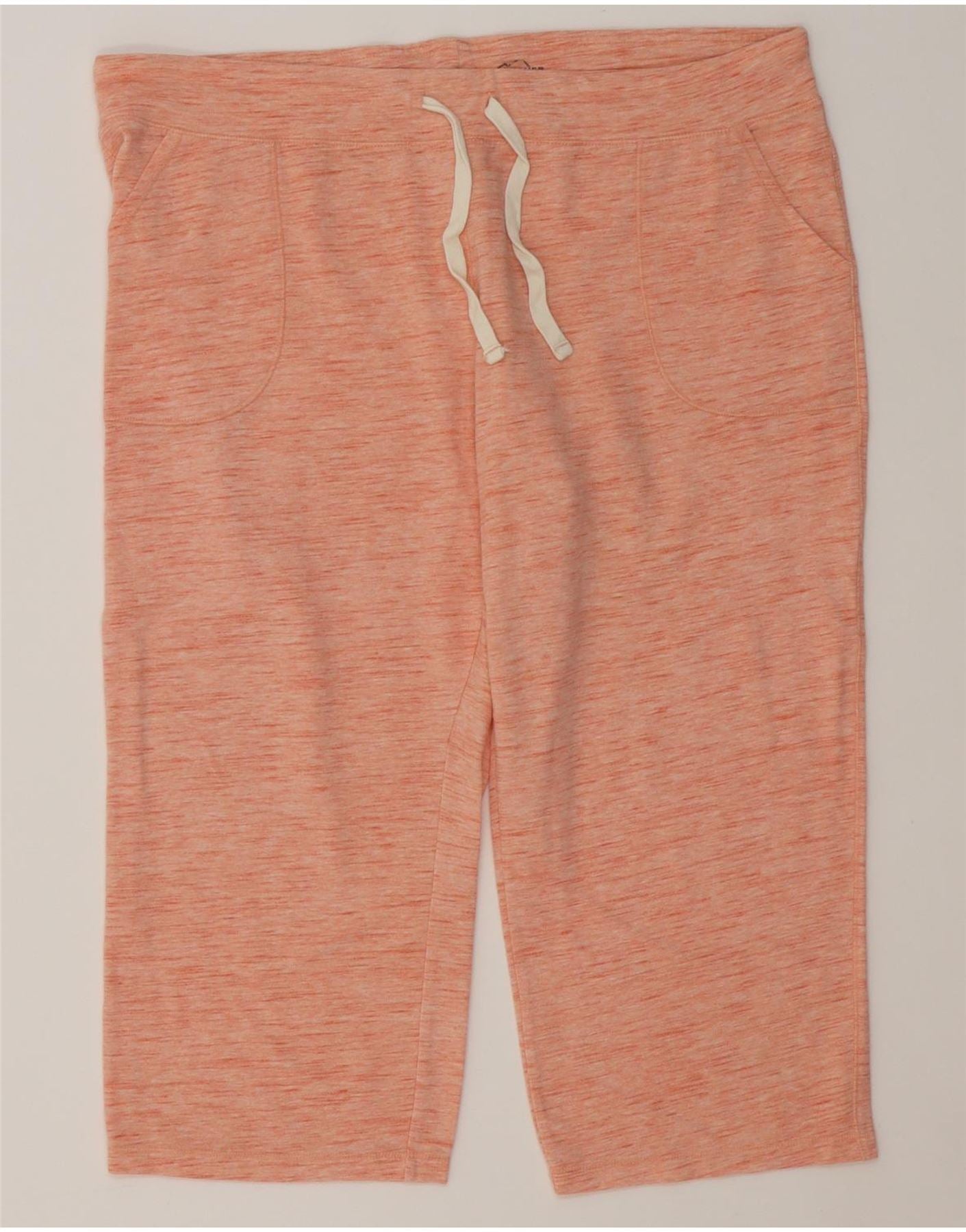 EDDIE BAUER Womens Bermuda Sport Shorts UK 18 XL Orange Flecked Cotton Vintage Eddie Bauer and Second-Hand Eddie Bauer from Messina Hembry