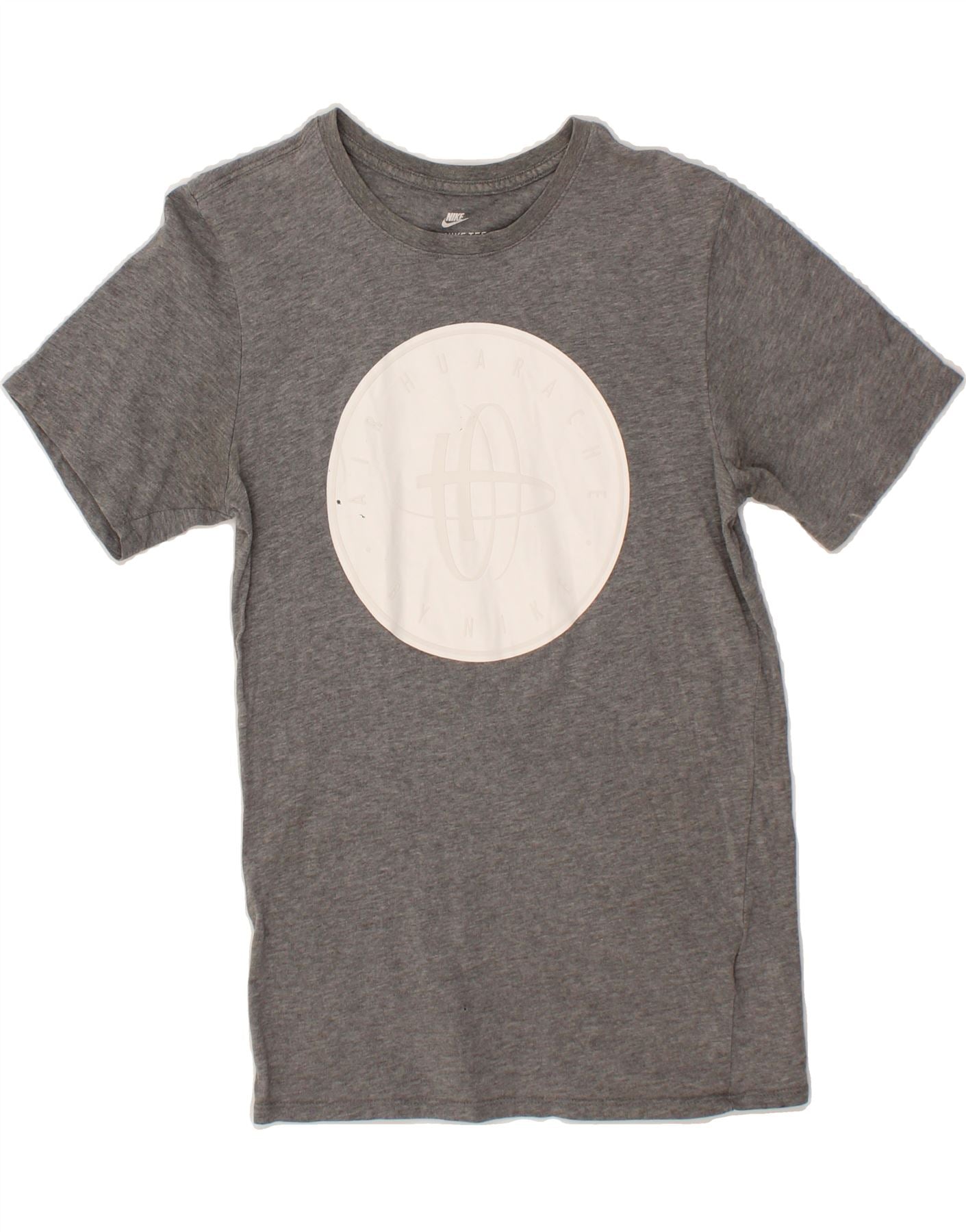 NIKE Mens Athletic Cut Graphic T-Shirt Top Small Grey Cotton Vintage Nike and Second-Hand Nike from Messina Hembry