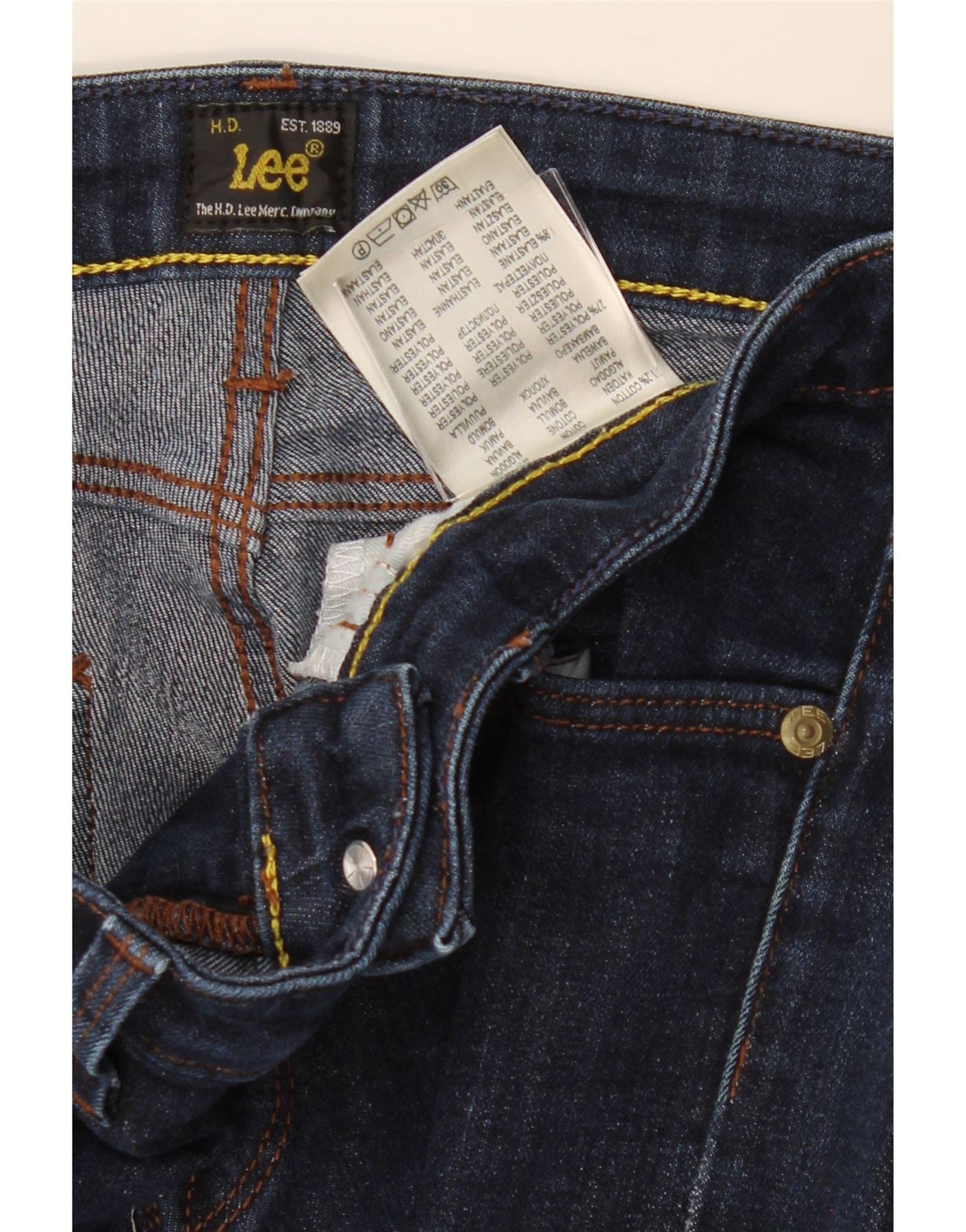 LEE Womens Skinny Jeans W28 L29 Navy Blue Cotton Vintage Lee and Second-Hand Lee from Messina Hembry