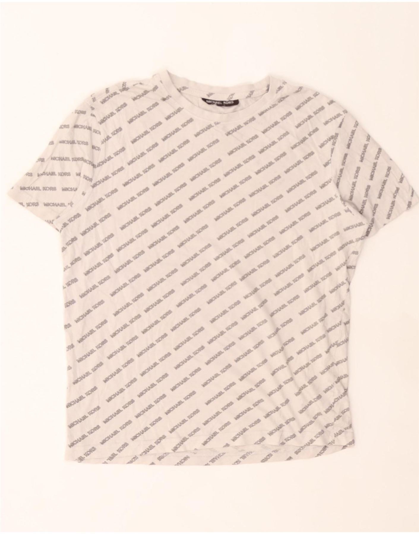 MICHAEL KORS Boys Graphic T-Shirt Top 15-16 Years Off White Cotton Vintage Michael Kors and Second-Hand Michael Kors from Messina Hembry