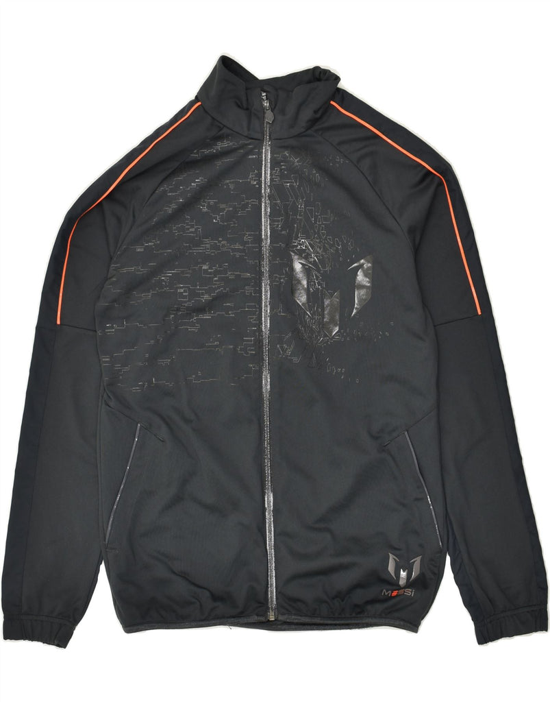 ADIDAS Boys MESSI Graphic Tracksuit Top Jacket 15-16 Years Grey Geometric | Vintage Adidas | Thrift | Second-Hand Adidas | Used Clothing | Messina Hembry 