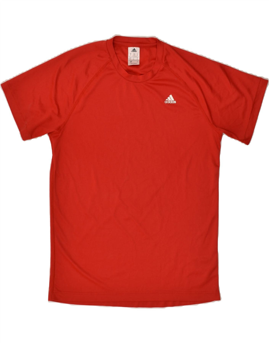 ADIDAS Mens Climalite T-Shirt Top Medium Red Polyester | Vintage 