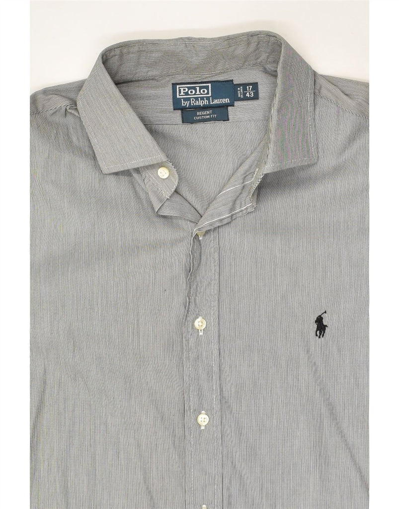 POLO RALPH LAUREN Mens Regent Custom Fit Shirt Size 43 17 XL Grey | Vintage Polo Ralph Lauren | Thrift | Second-Hand Polo Ralph Lauren | Used Clothing | Messina Hembry 