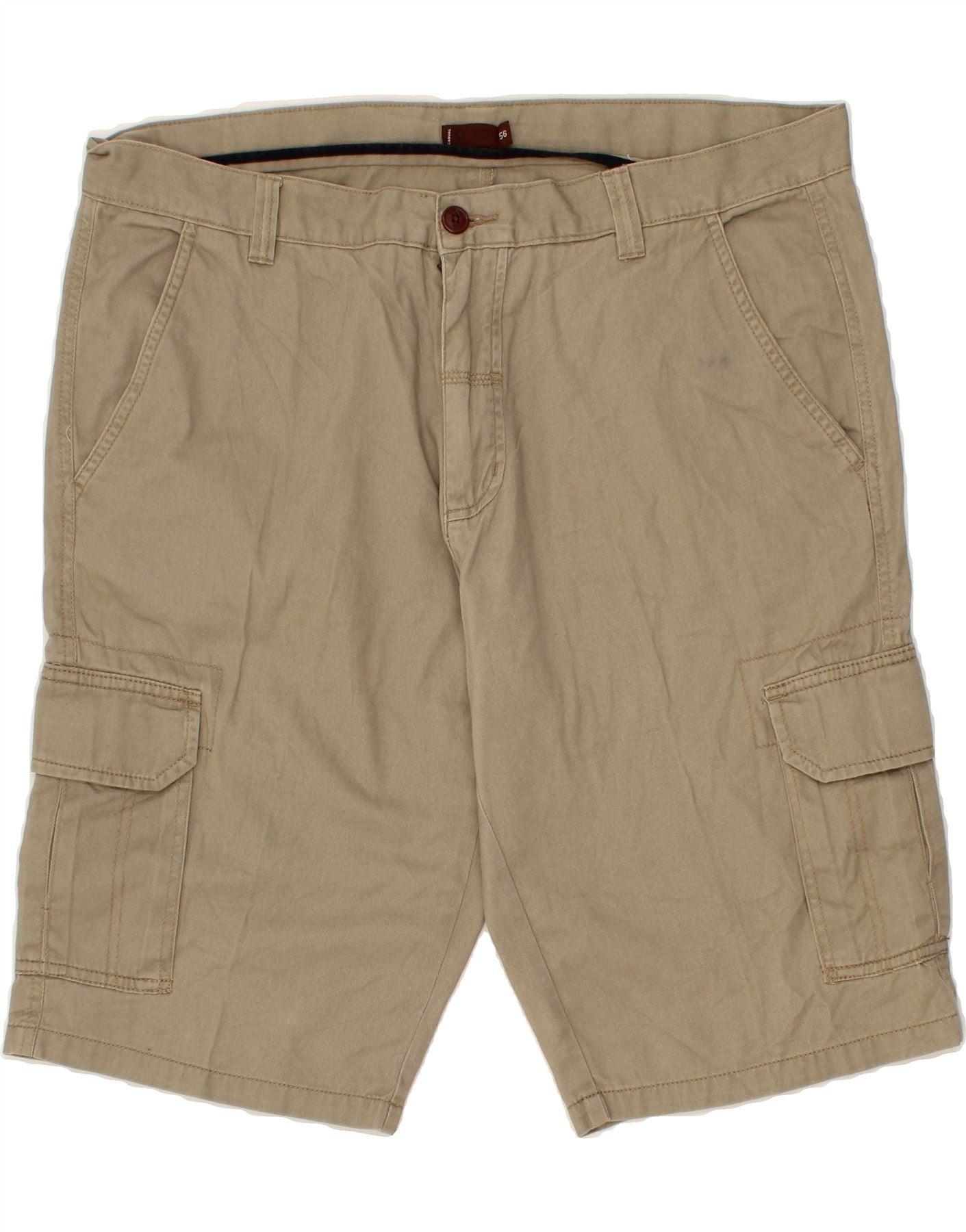 VINTAGE Mens Cargo Shorts W40 XL Beige Cotton Vintage Vintage and Second-Hand Vintage from Messina Hembry