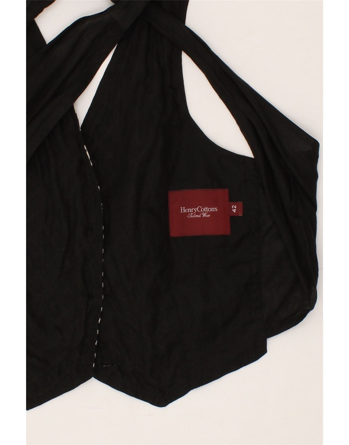 HENRY COTTONS Womens Crop Top IT 42 Medium Black Argyle/Diamond Cotton Vintage Henry Cottons and Second-Hand Henry Cottons from Messina Hembry