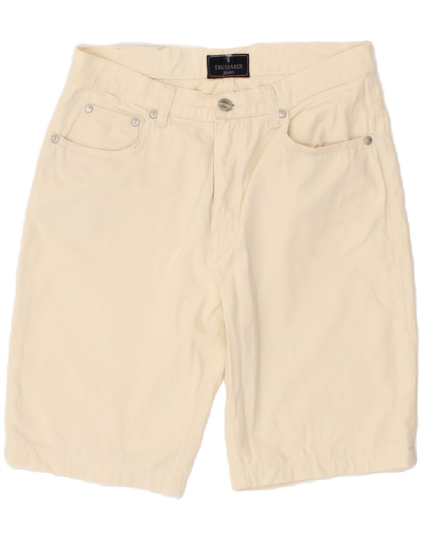 TRUSSARDI Womens Casual Shorts W27 Small Beige Cotton Vintage Trussardi and Second-Hand Trussardi from Messina Hembry
