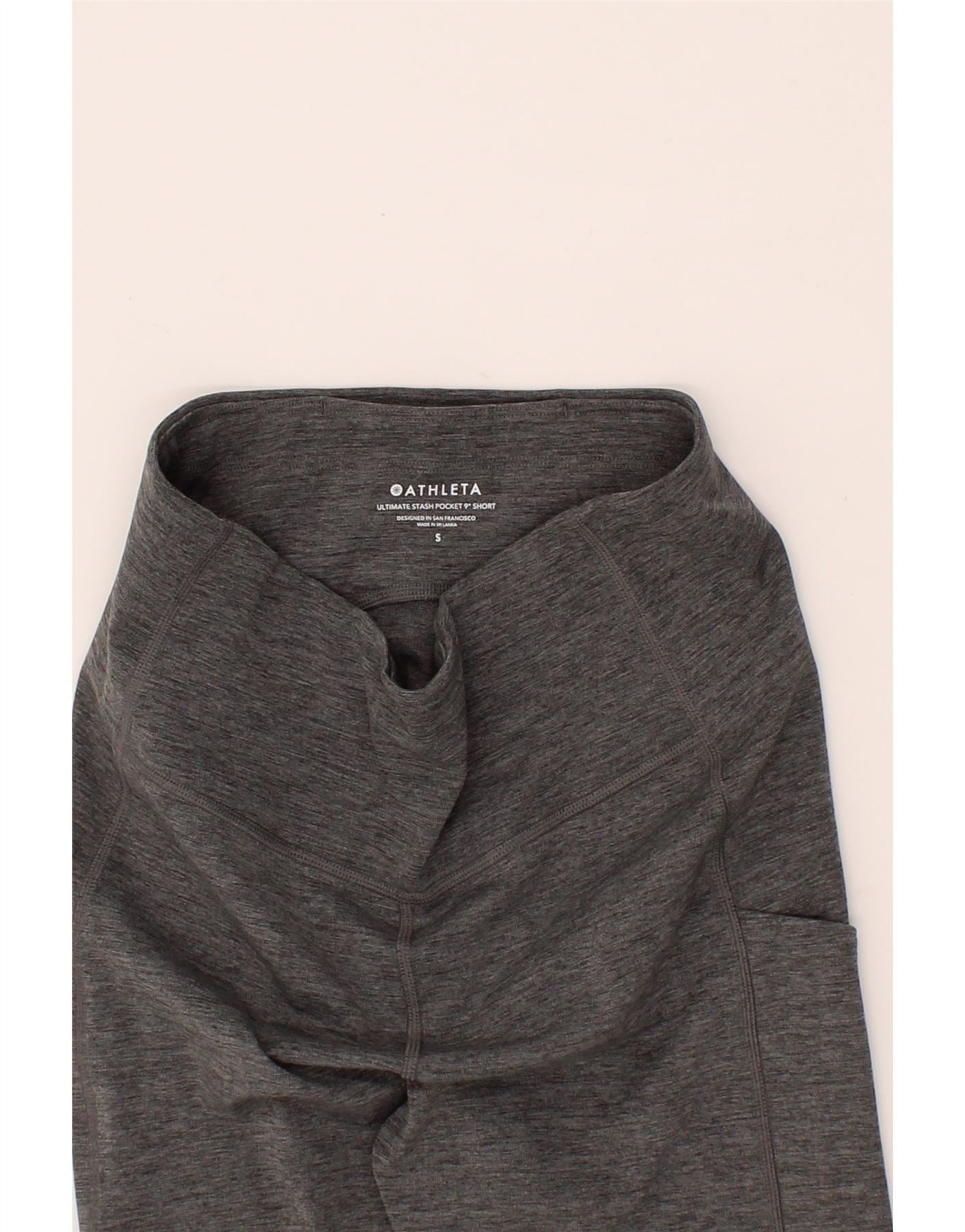ATHLETA Womens Sport Shorts UK 10 Small Grey Polyester Vintage Athleta and Second-Hand Athleta from Messina Hembry