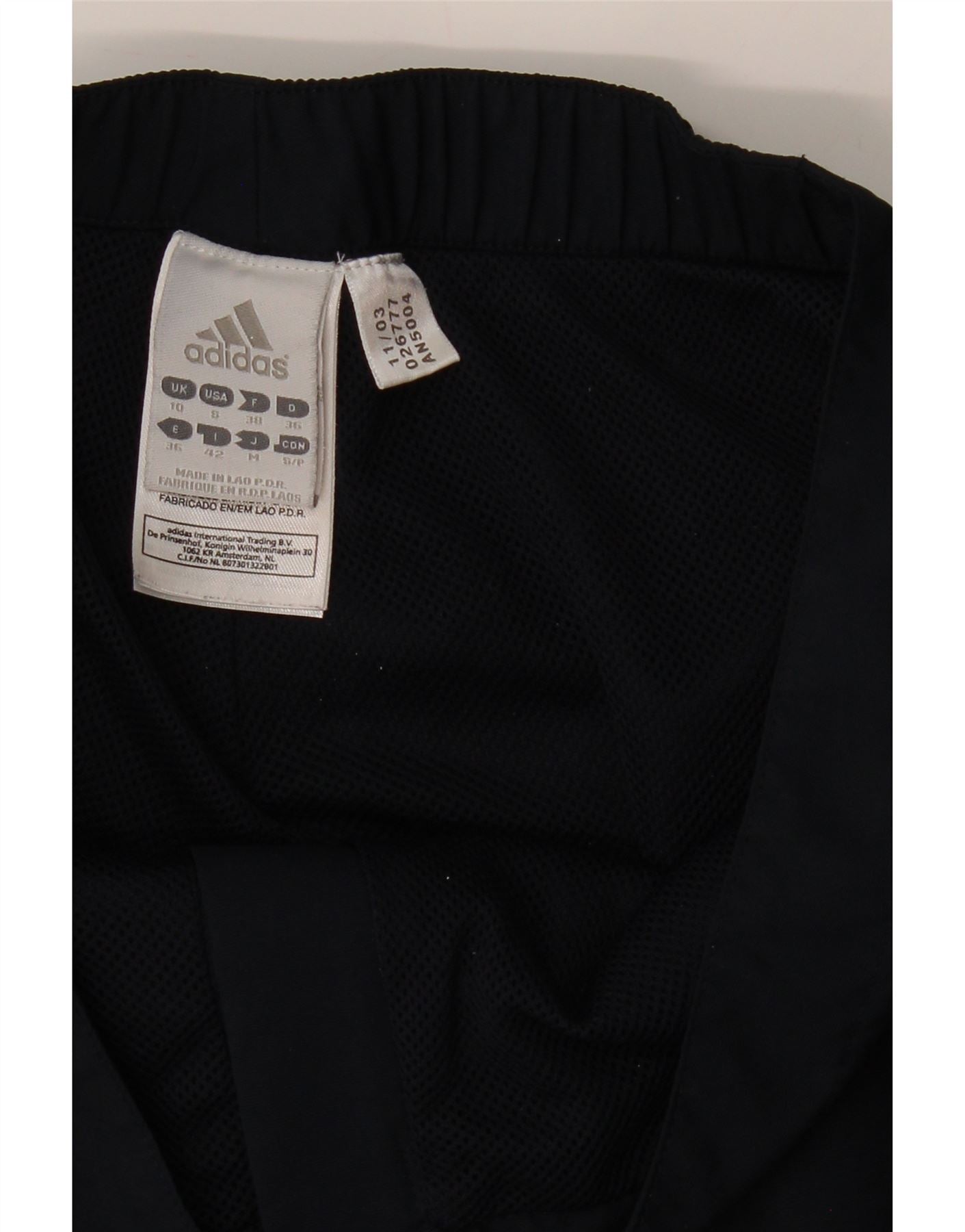 ADIDAS Womens Straight Capri Trousers UK 10 Small W26 L20  Navy Blue Vintage Adidas and Second-Hand Adidas from Messina Hembry
