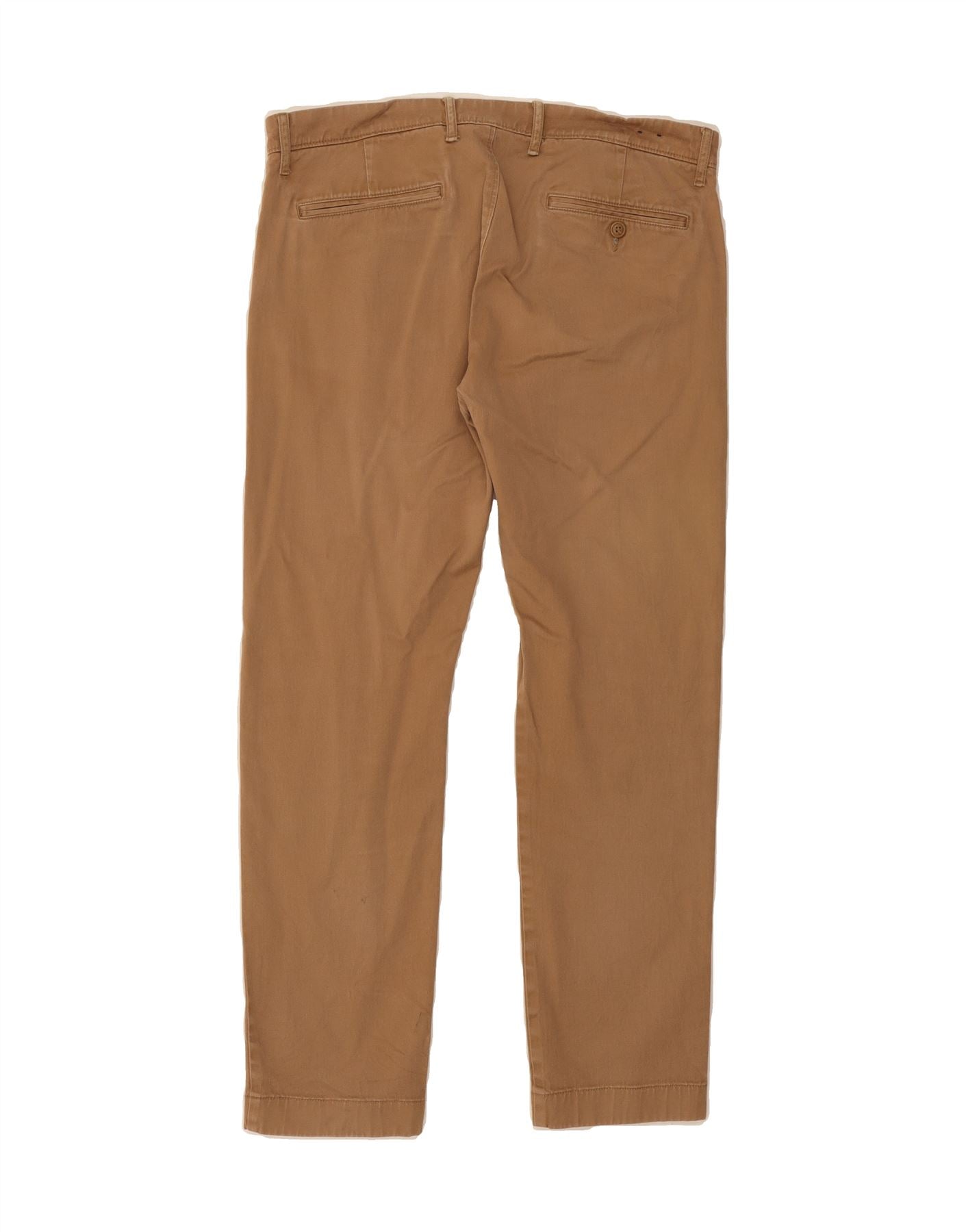 J. CREW Mens Straight Chino Trousers W32 L30 Brown Cotton Vintage J. Crew and Second-Hand J. Crew from Messina Hembry